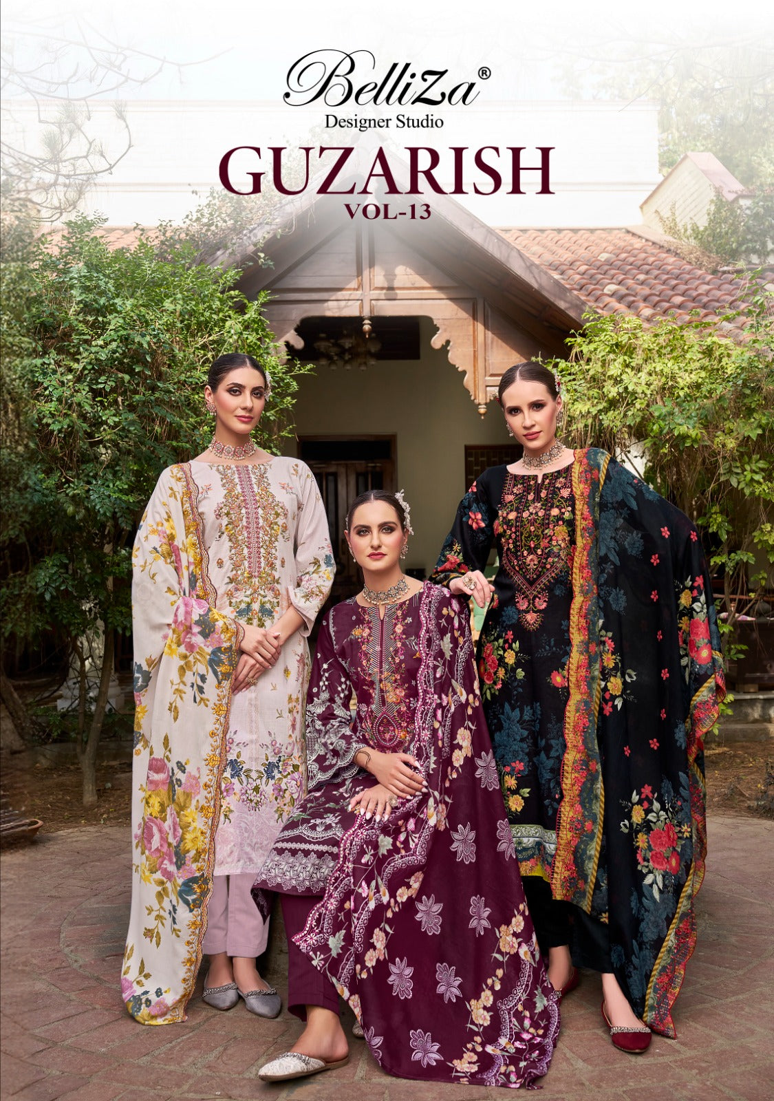 Belliza Guzarish Vol 13 Cotton Pakistani Embroidery Work Salwar Kameez Collection Surat