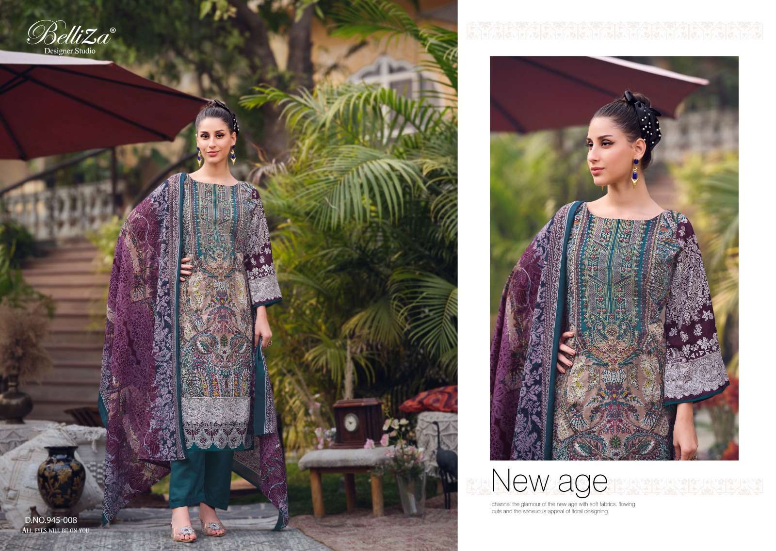 Belliza Naira Vol 64 Cotton Embroidery Work Salwar Suits Collection