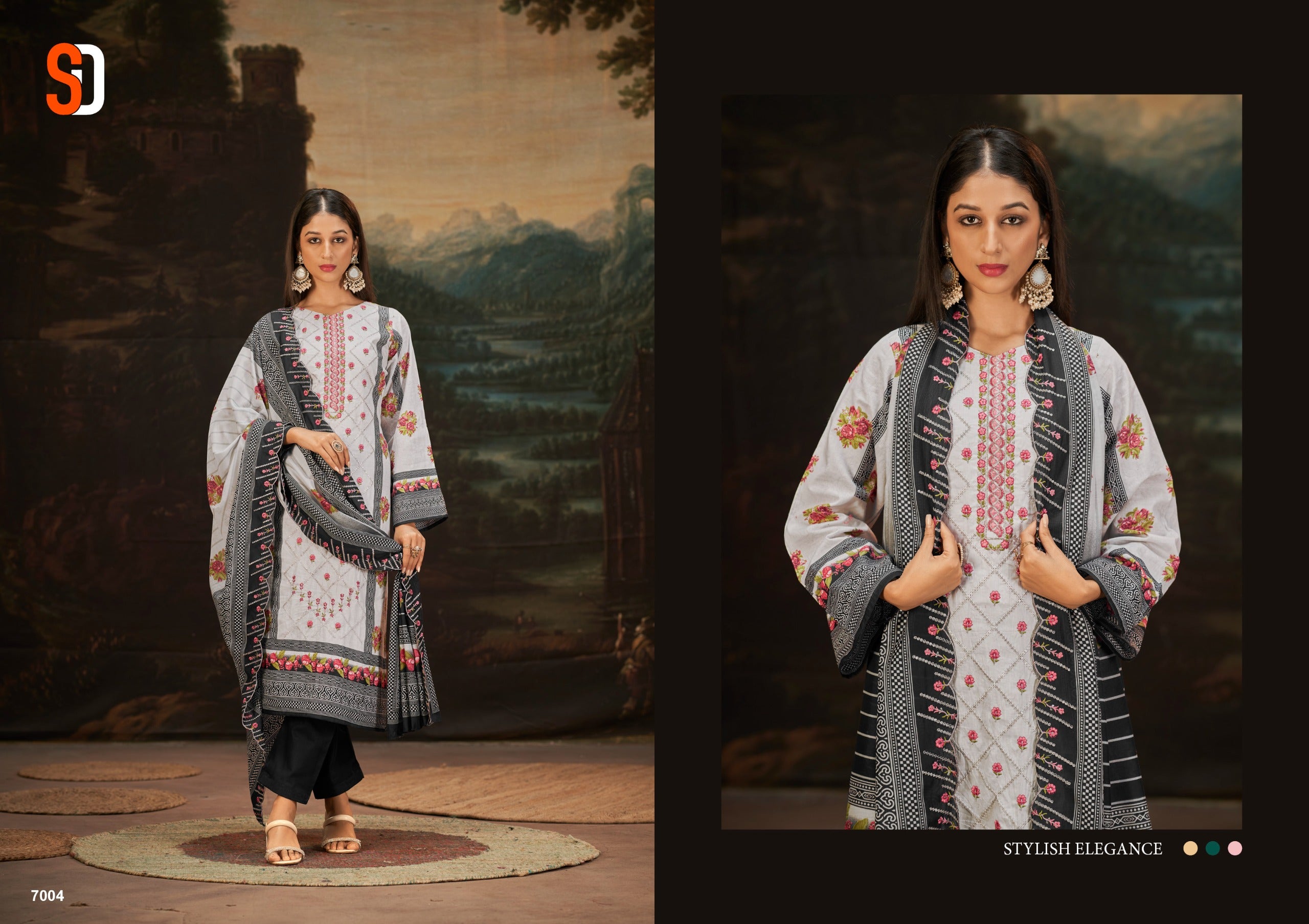 Sharddha Designer Bin Saeed Lawn Collection Vol 7 Cotton With Embroidery Work Salwar Suits Wholesale Supplier