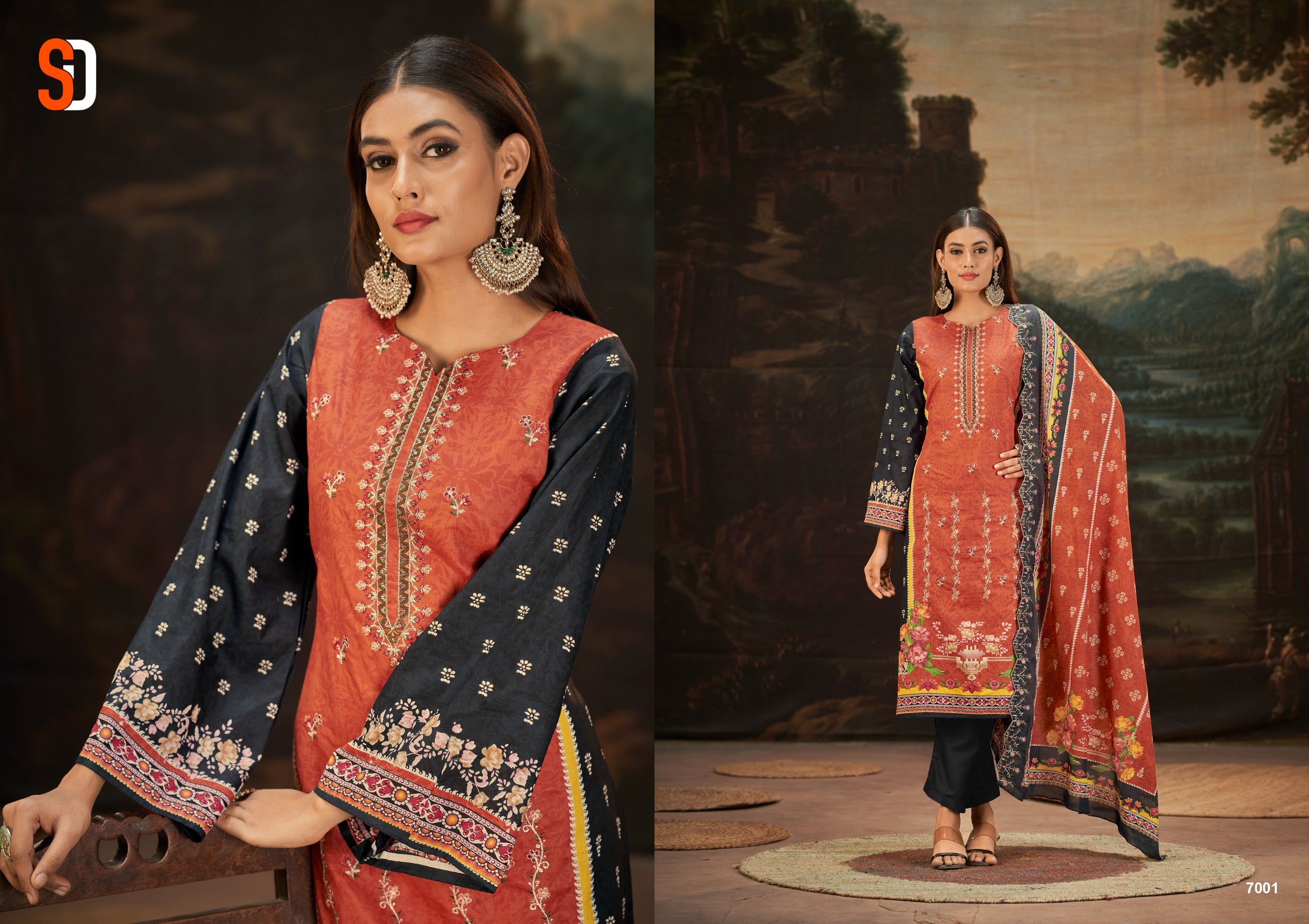 Sharddha Designer Bin Saeed Lawn Collection Vol 7 Cotton With Embroidery Work Salwar Suits Wholesale Supplier