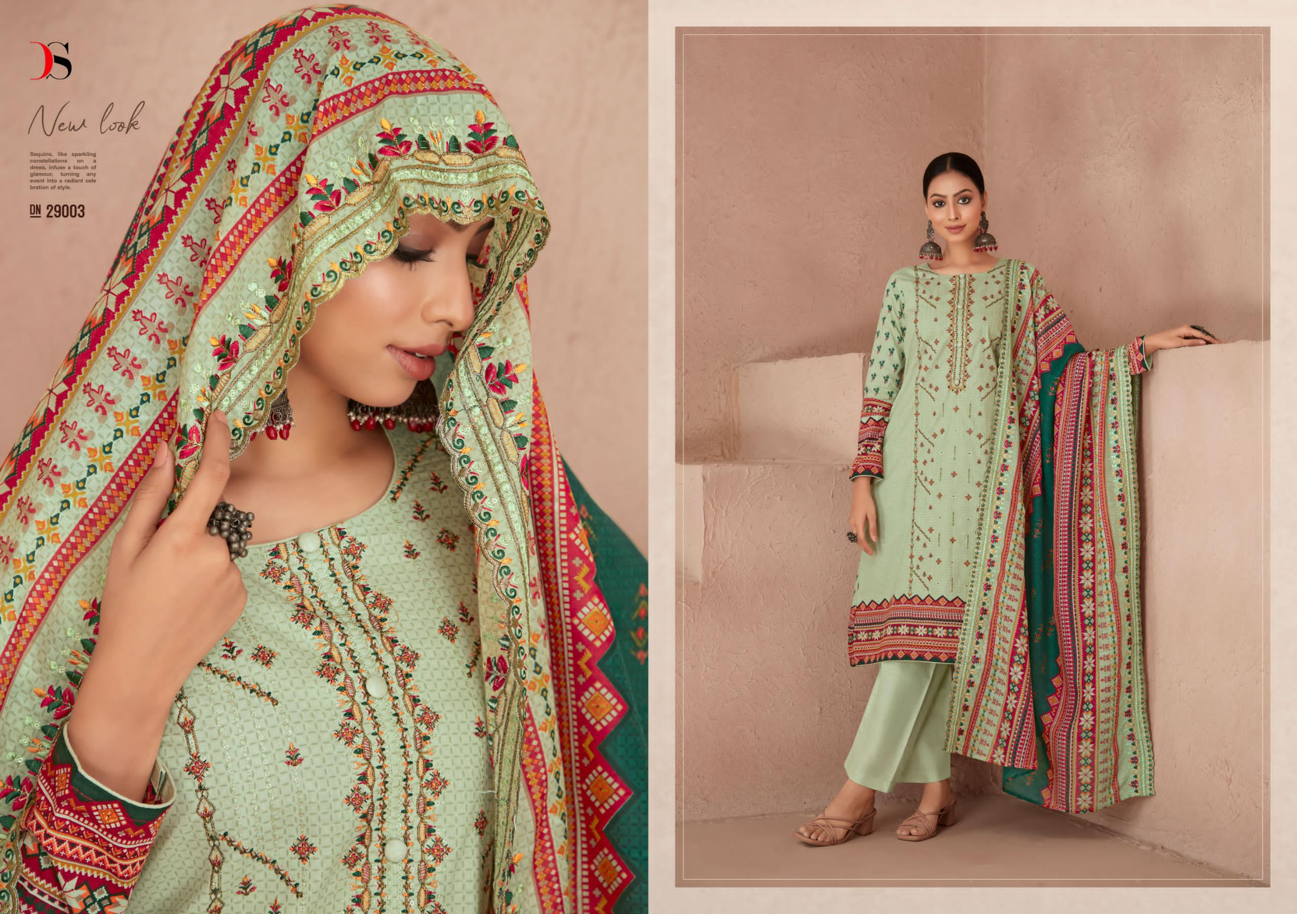 Deepsy Suits Bin Saeed Vol 7 Cotton With Embroidery Work Pakistani Salwar Kameez For Sale