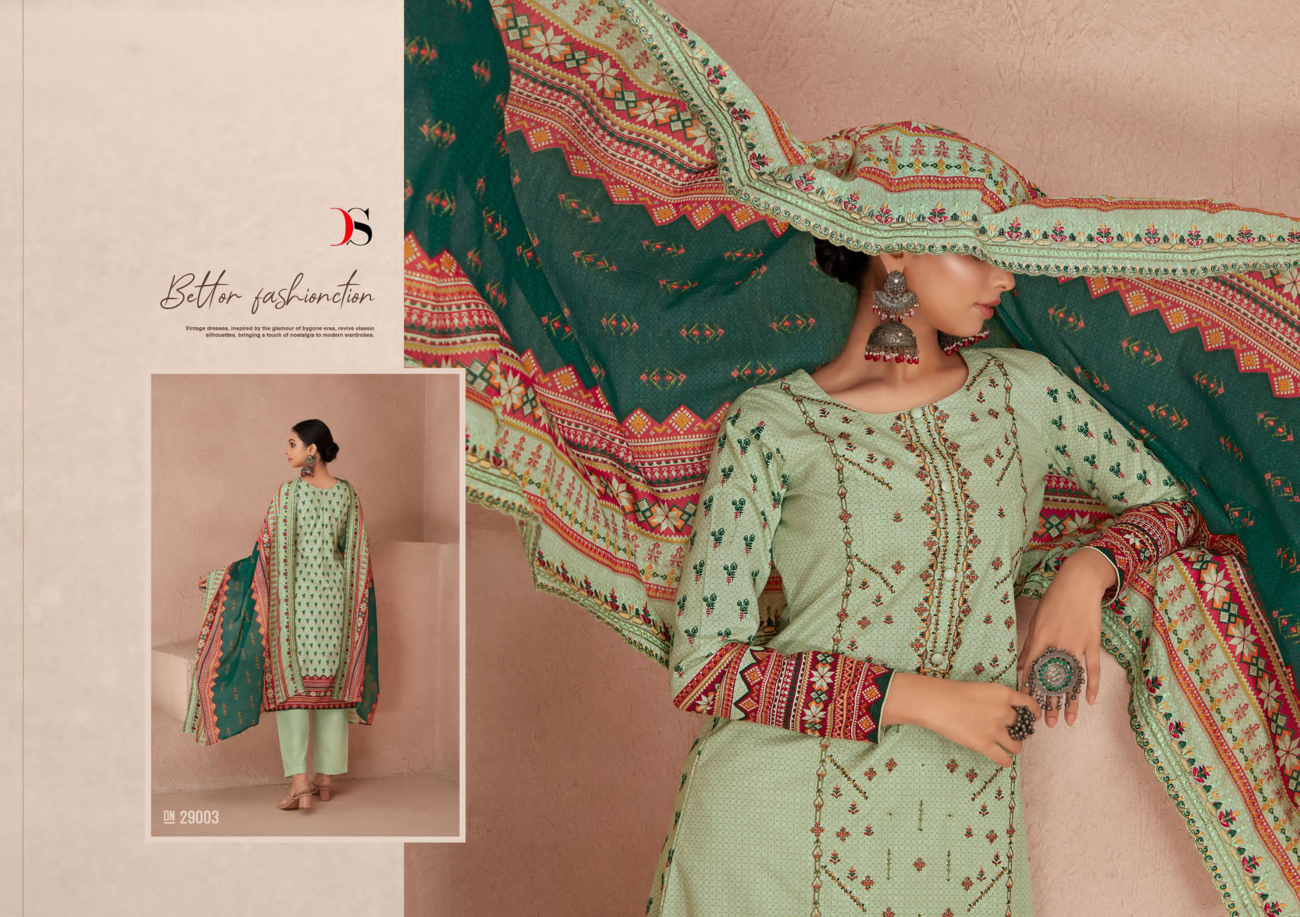 Deepsy Suits Bin Saeed Vol 7 Cotton With Embroidery Work Pakistani Salwar Kameez For Sale