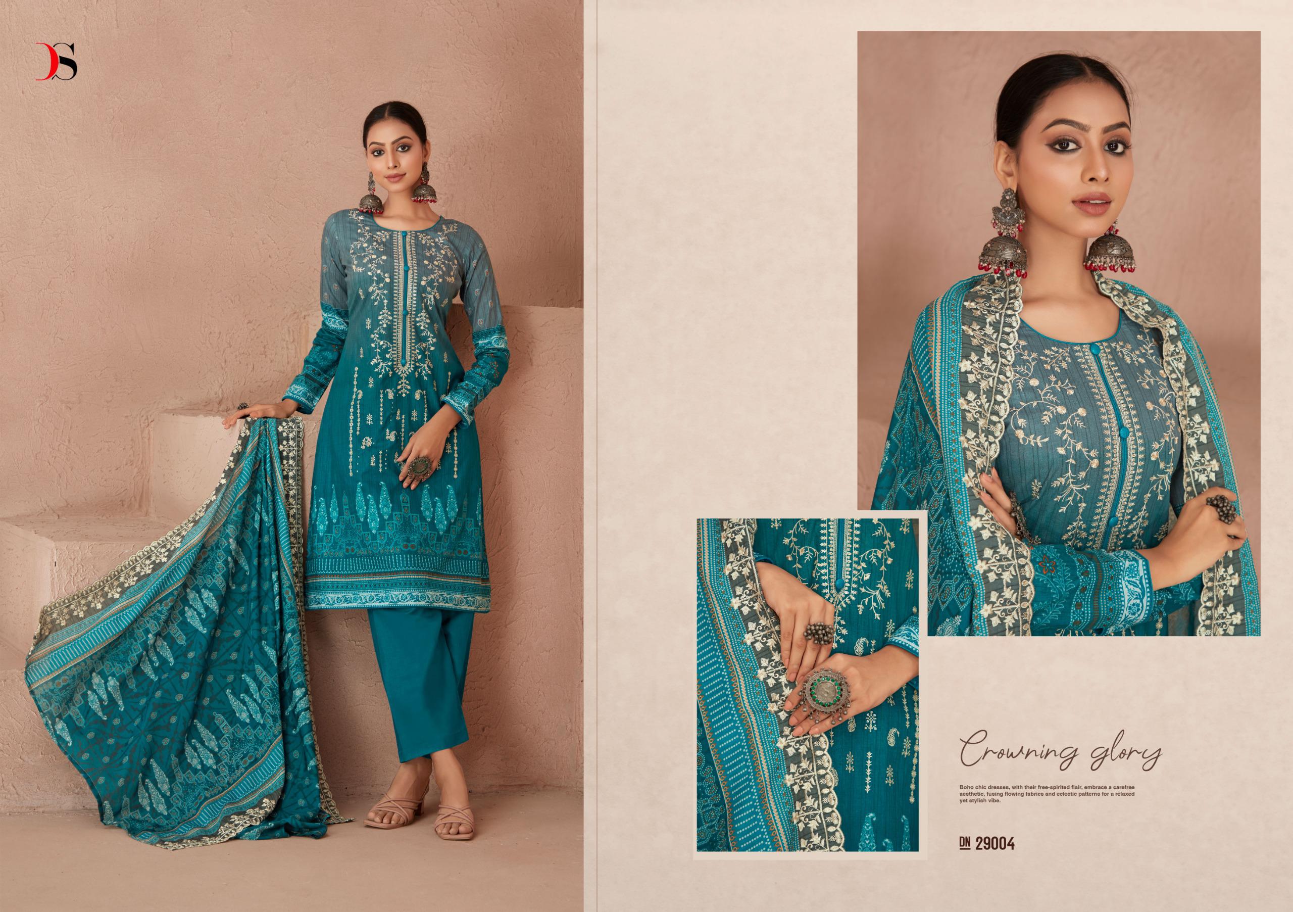 Deepsy Suits Bin Saeed Vol 7 Cotton With Embroidery Work Pakistani Salwar Kameez For Sale