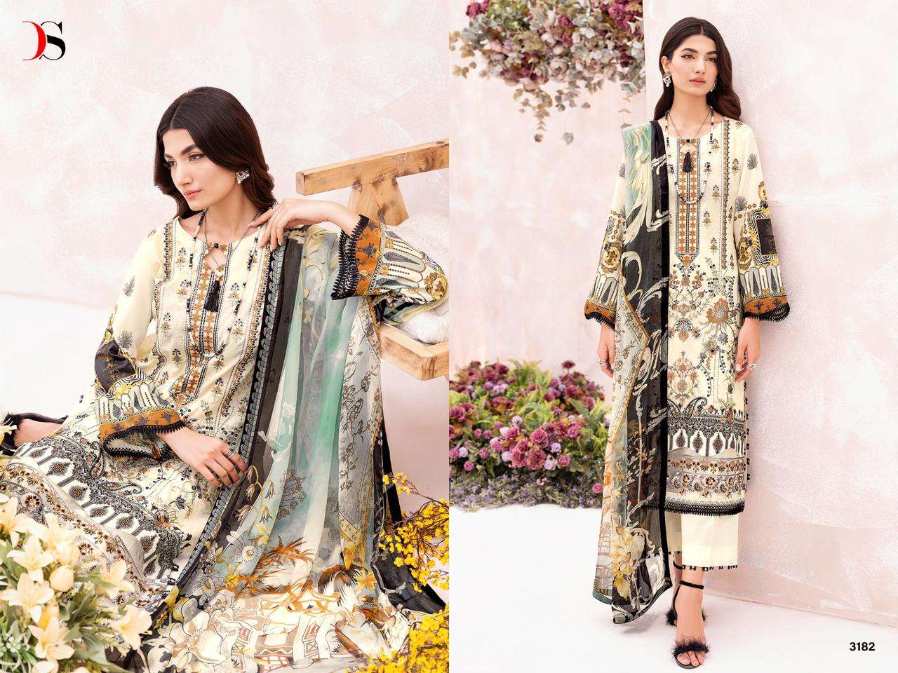 Deepsy Suits Cheveron 8 Cotton with Embroidery Work Pakistani Sawar Suit Collection at best Price Cotton Dupatta - jilaniwholesalesuit
