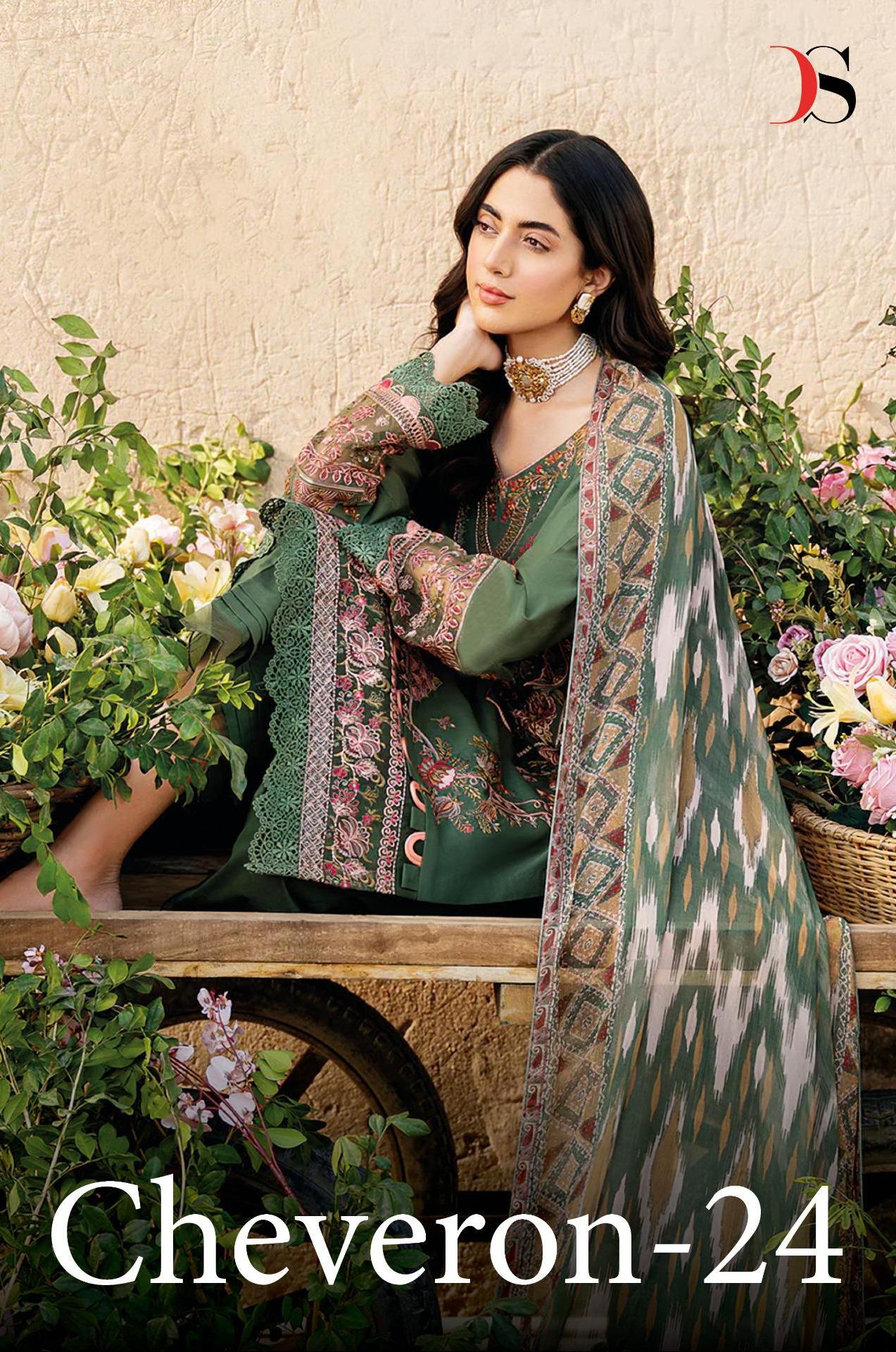 Deepsy Suits Cheveron 24 Cotton Patch Work Pakistani Dress Wholesale