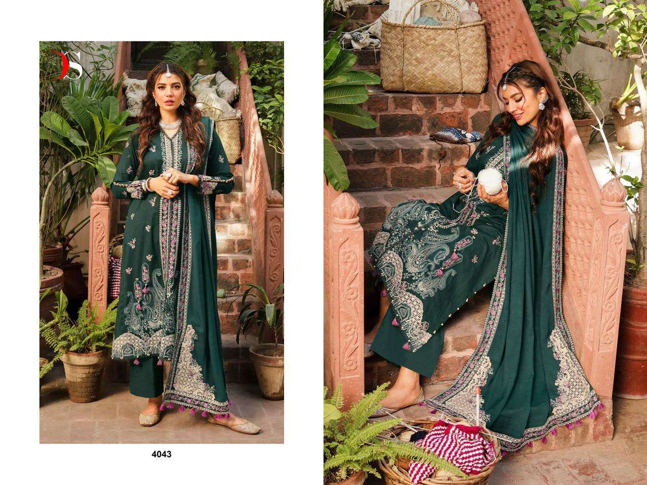 Deepsy Suits Elaf 2 Rayon Cotton With Embroidery Work Designer Pakistani Suits Wholesale Supplier