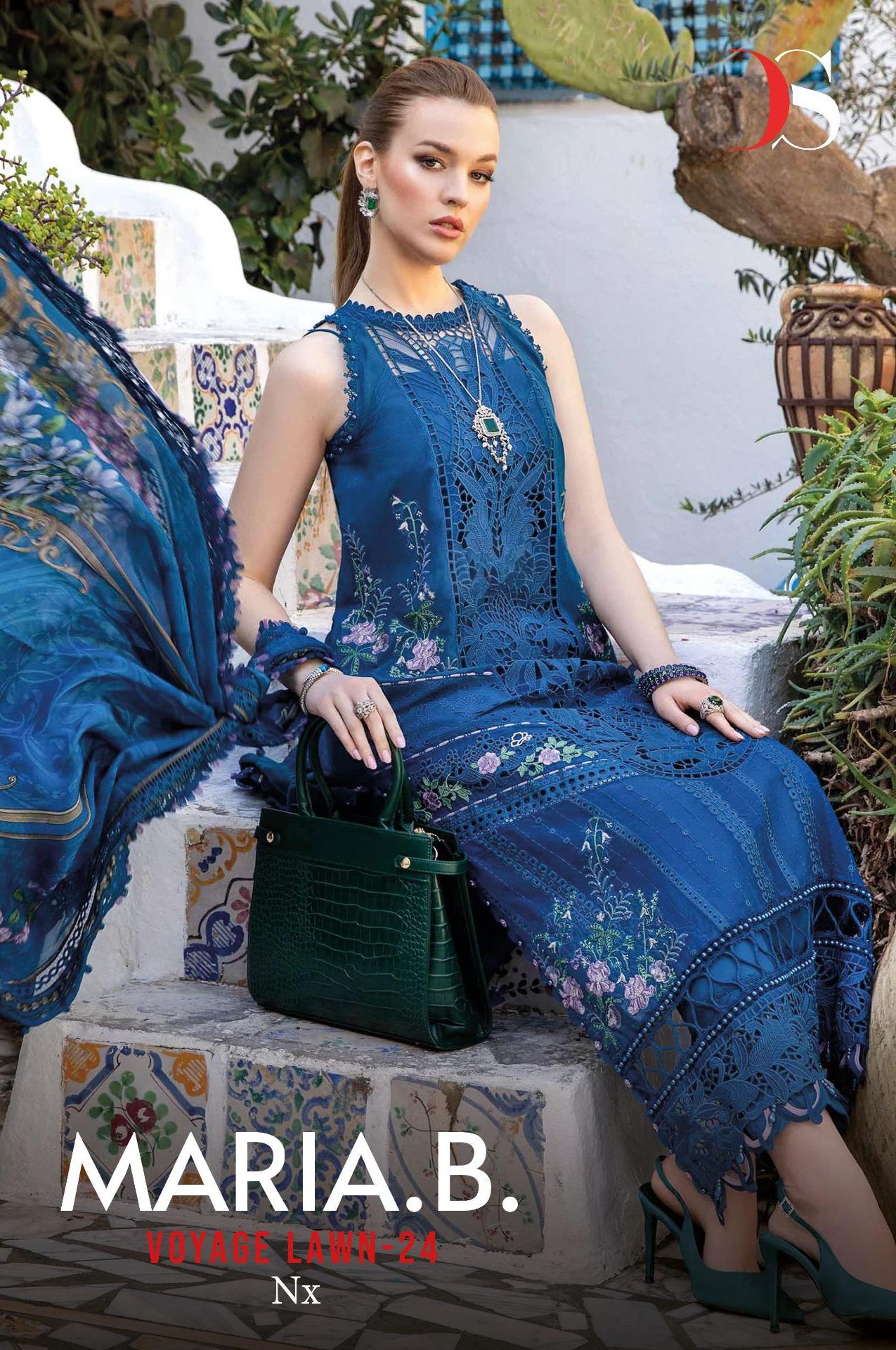 Deepsy Suits Maria B Voyage Lawn 24 NX Cotton Embroidery Work Pakistani Suit Supplier Surat