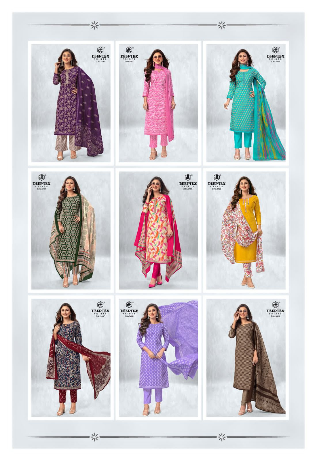 Deeptex Prints Chief Guest Vol 34 Cotton Dress Material Jetpur Wholesale Price