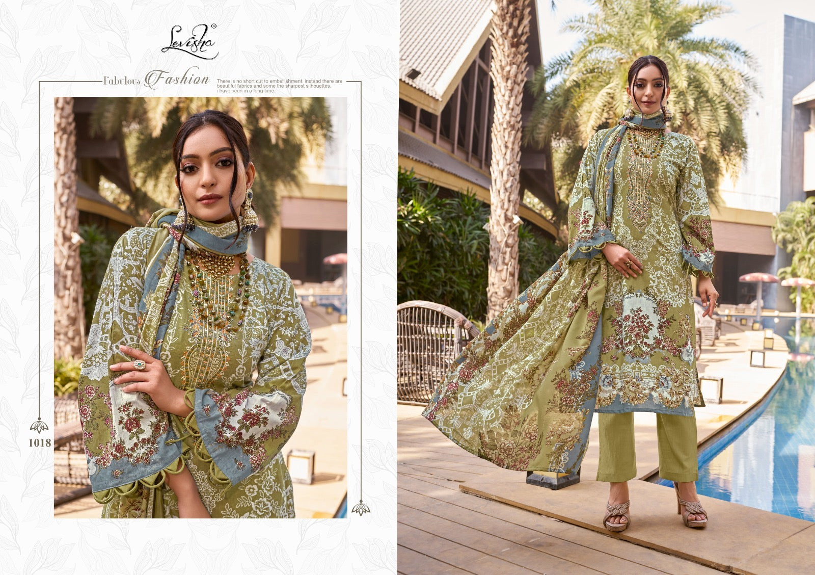 Levisha naira NX cambric cotton with embroidery work Pakistani dresses at wholesale price