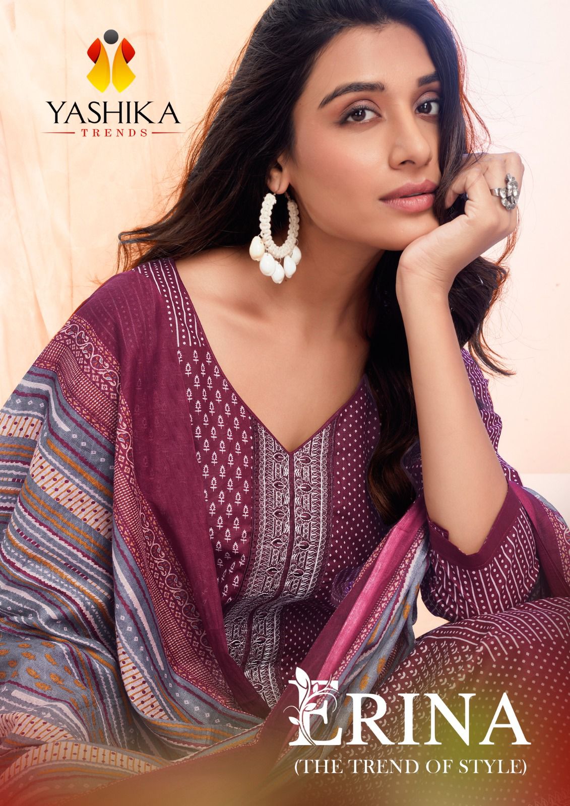 Yashika Trends Erina Cotton With Embroidery Work Salwar Suits At Wholesale Rate