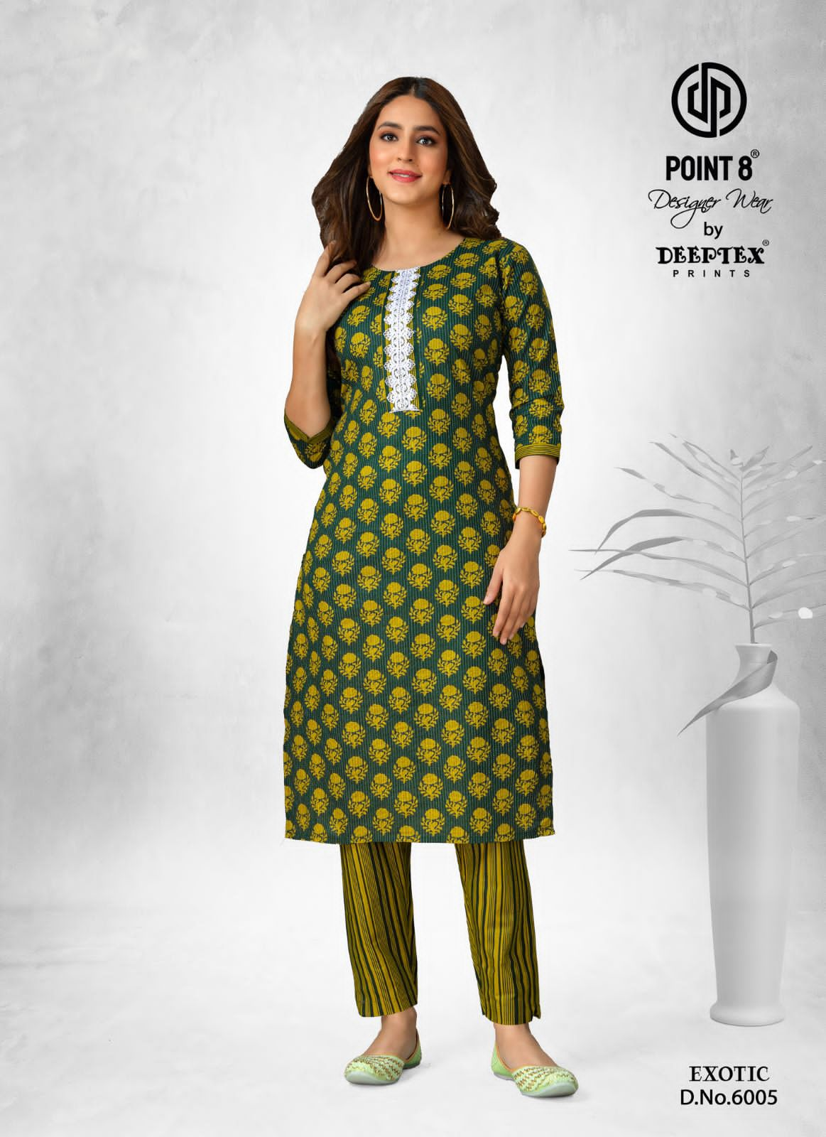 Deeptex Prints Exotic Vol 6 Cotton Kantha Fabric Readymade Kurti With Pant Collection At Wholesale Rate