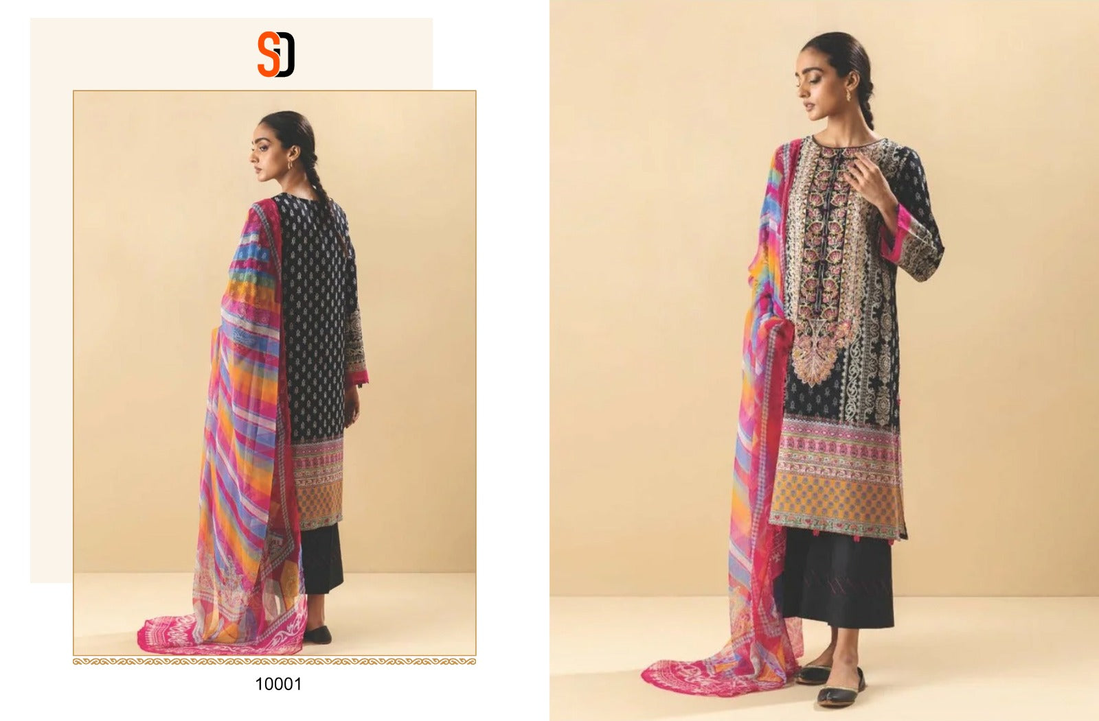 Shraddha Designer Firdous Vol 10 Lawn Cotton With Embroidery Work Chiffon Dupatta Pakistani Suits Online India - jilaniwholesalesuit