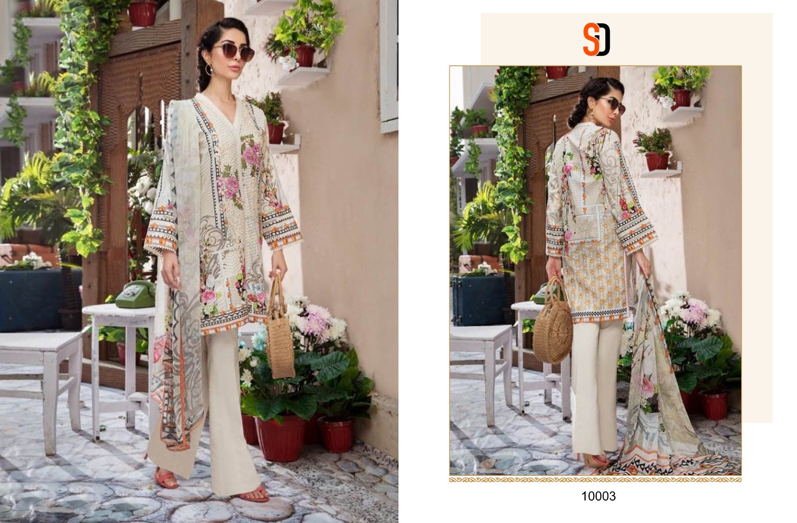 Shraddha Designer Firdous Vol 10 Lawn Cotton With Embroidery Work Chiffon Dupatta Pakistani Suits Online India - jilaniwholesalesuit