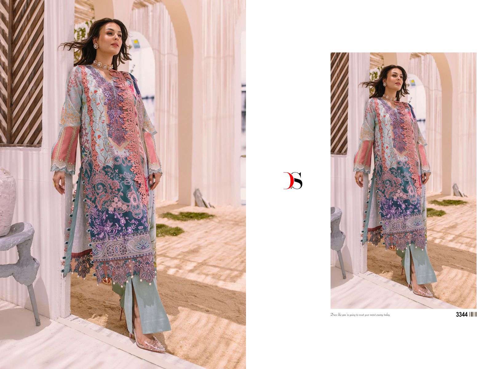 Deepsy suits firdous bliss lawn 23 pakistani suits wholesale manufacturer in surat Chiffon Dupatta - jilaniwholesalesuit