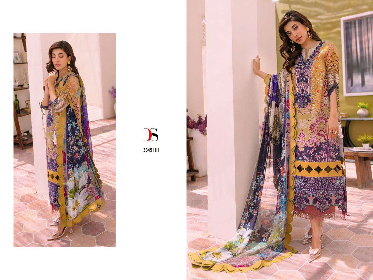 Deepsy suits firdous bliss lawn 23 pakistani suits wholesale manufacturer in surat Chiffon Dupatta - jilaniwholesalesuit