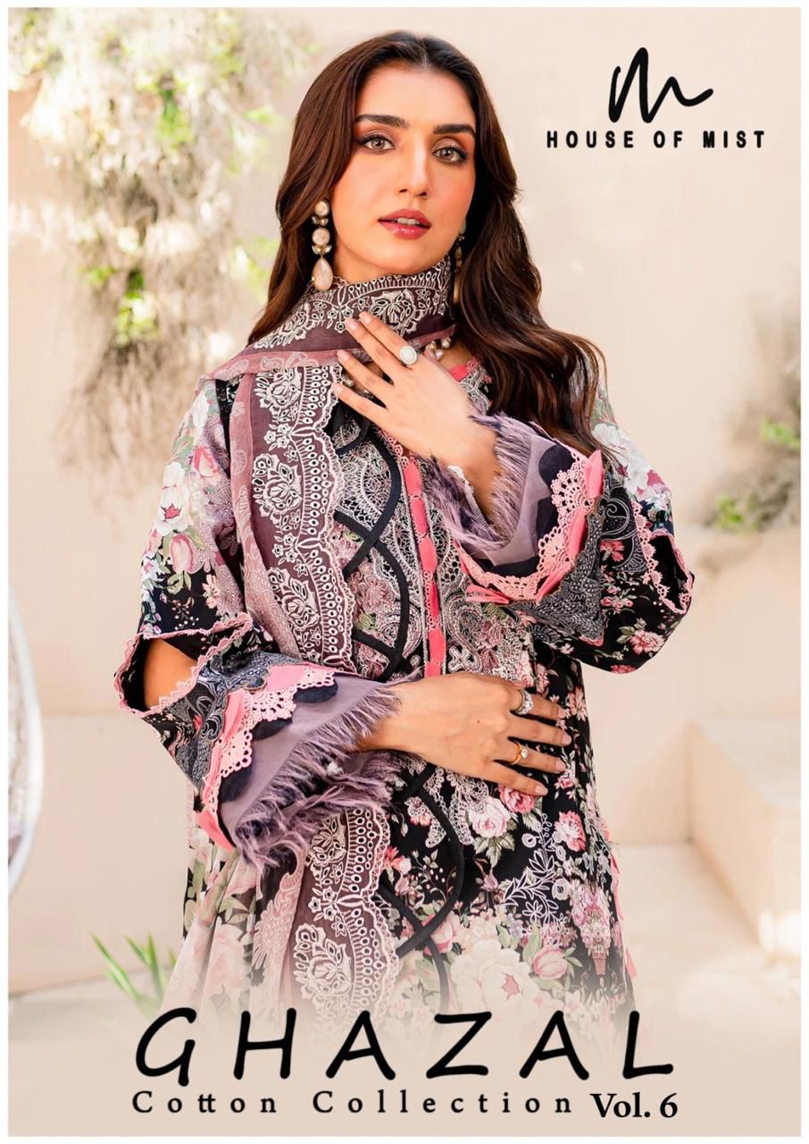 Ghazal Cotton Collection Vol 6 Cotton Pakistani Dress Material Wholesale Catalouge