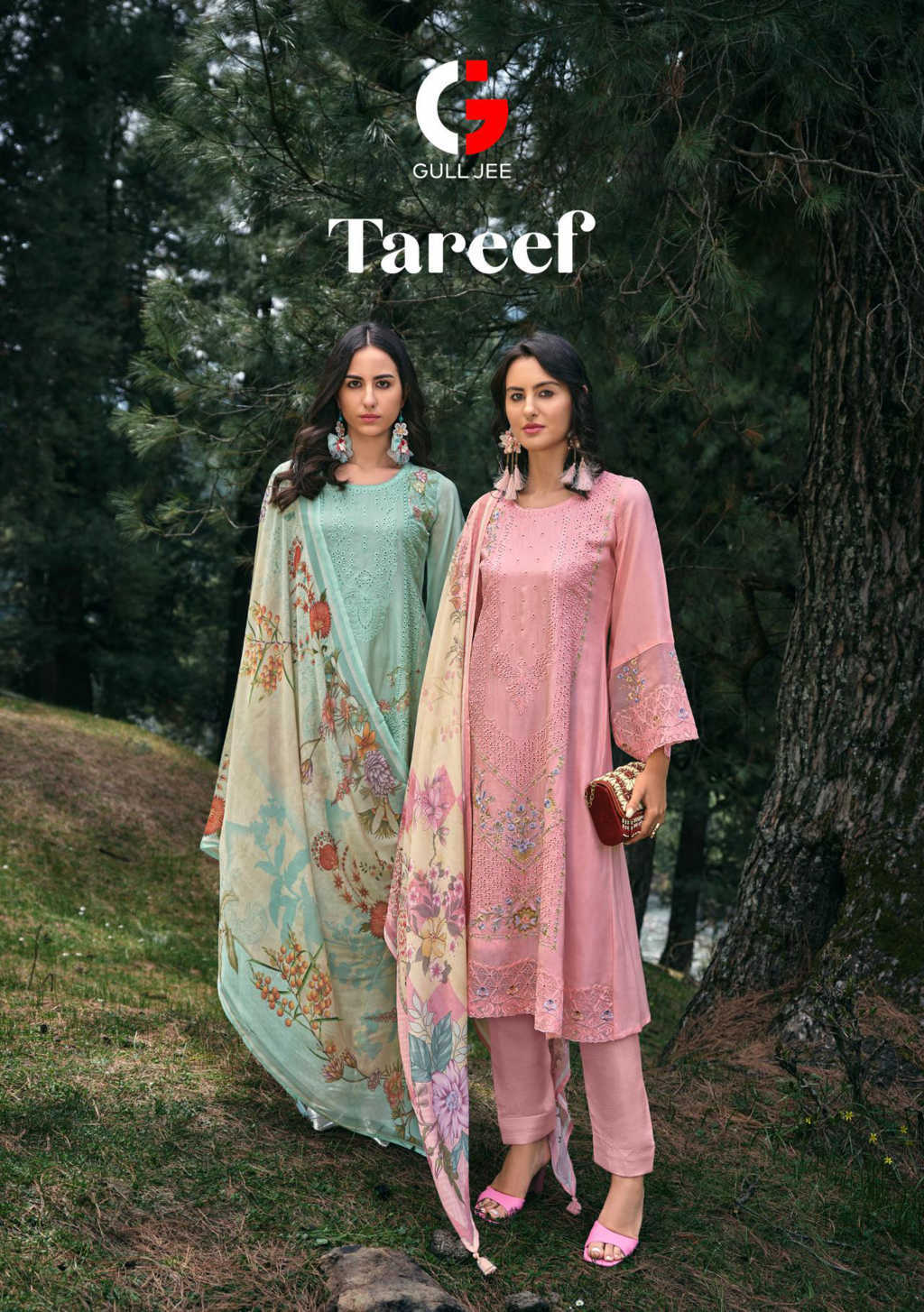 Gulljee Tareef Russian silk with heavy embroidery work salwar kameez at wholesale rate