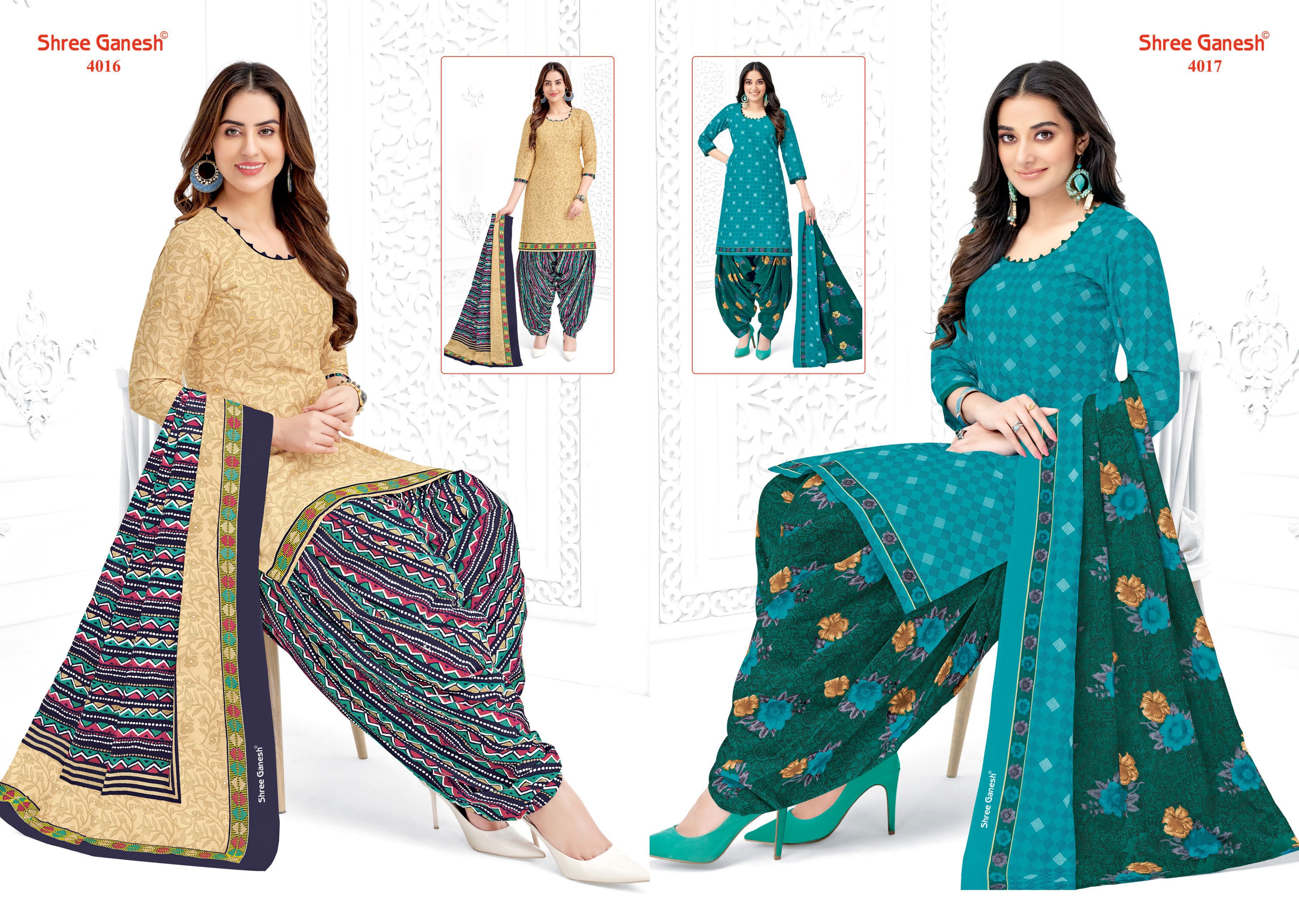 Buy Madhavi Fashion New New Arrivel Brown Cotton Patiyala Dress Material at  Amazon.in