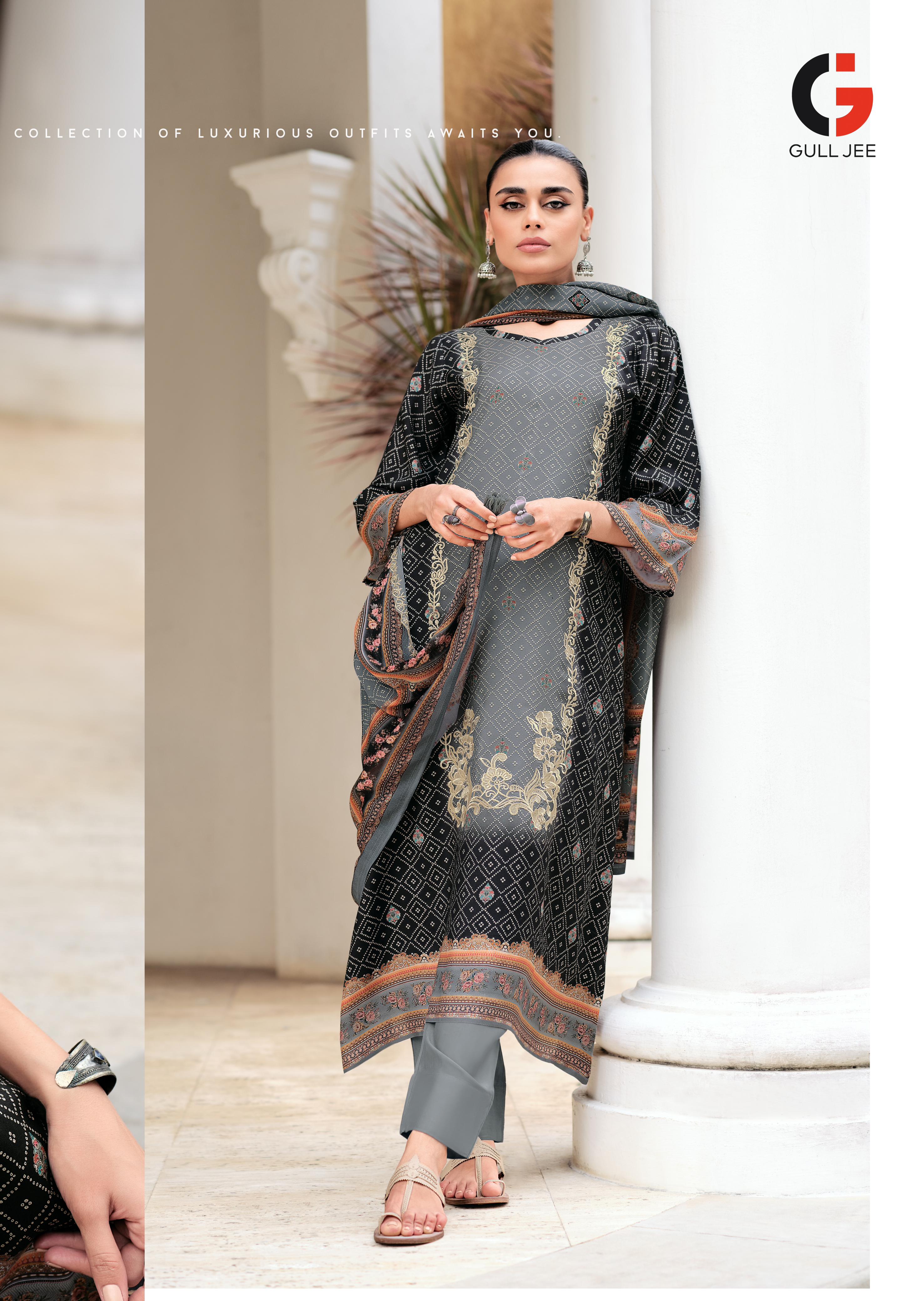 Gull Jee Israt Viscose Muslin Digital Print Embroidery Work Salwar Suit Latest Eid Collection 2024