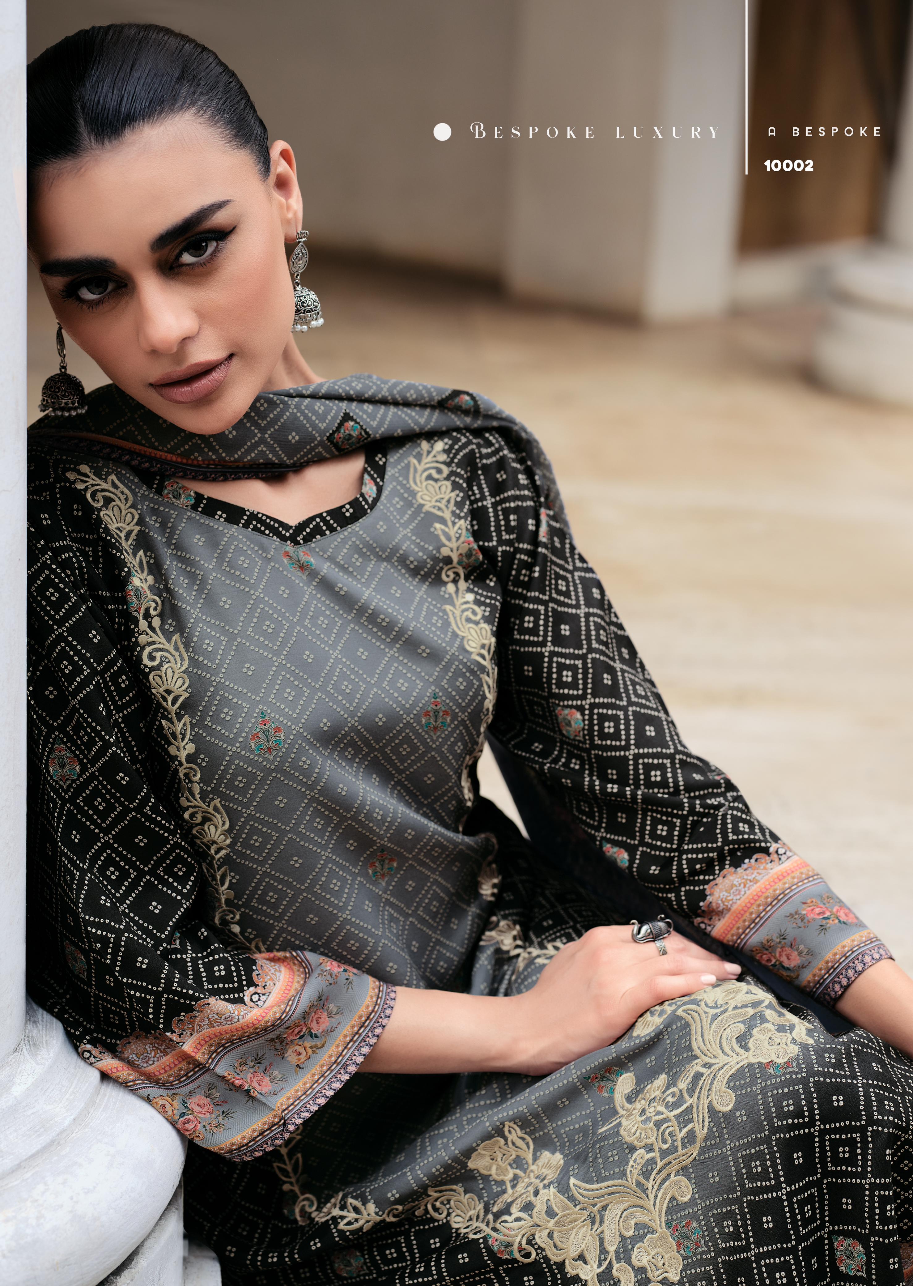 Gull Jee Israt Viscose Muslin Digital Print Embroidery Work Salwar Suit Latest Eid Collection 2024