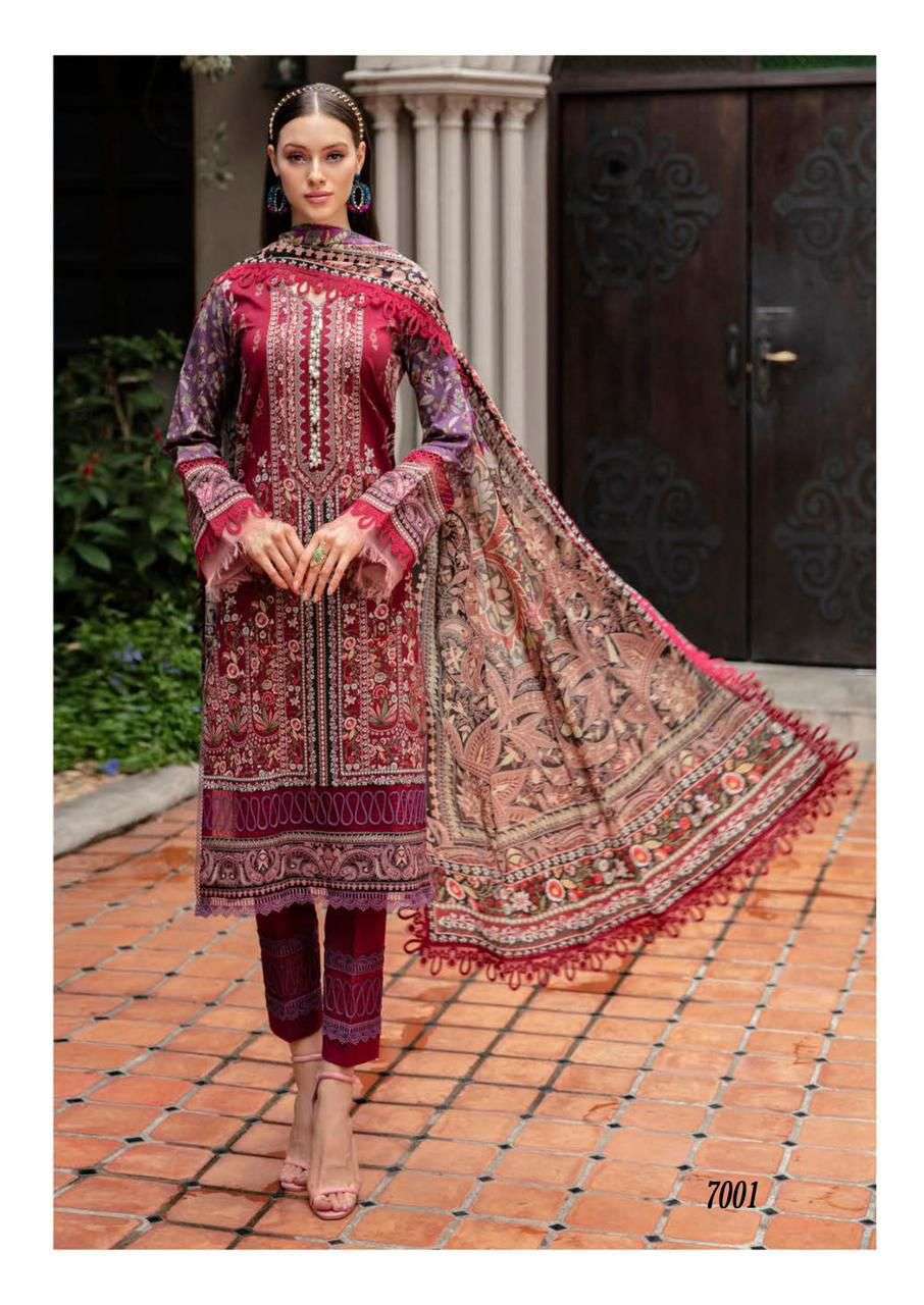 Bin Saeed Jade Crimson Vol 7 Lawn Cotton Low Range Pakistani Suits Supplier In Surat