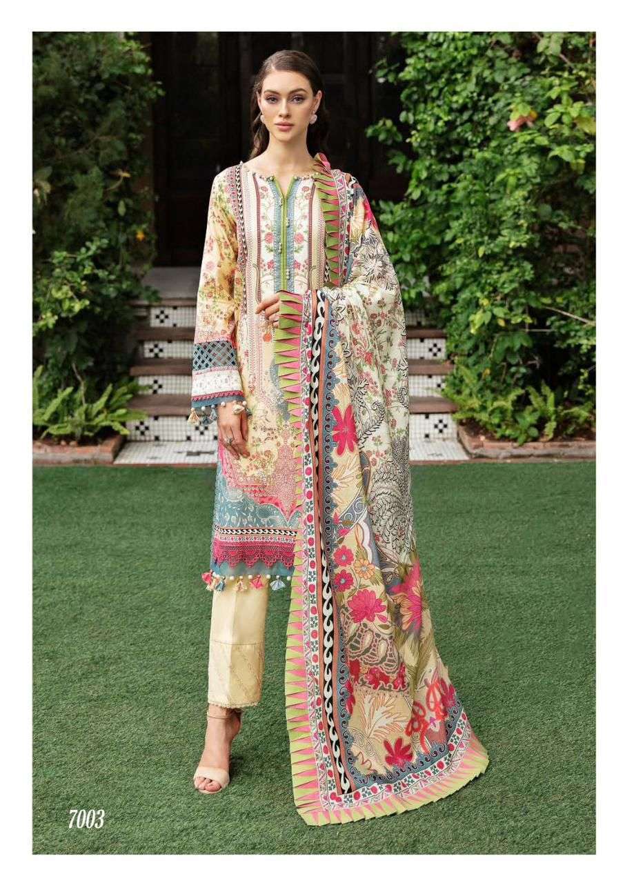 Bin Saeed Jade Crimson Vol 7 Lawn Cotton Low Range Pakistani Suits Supplier In Surat