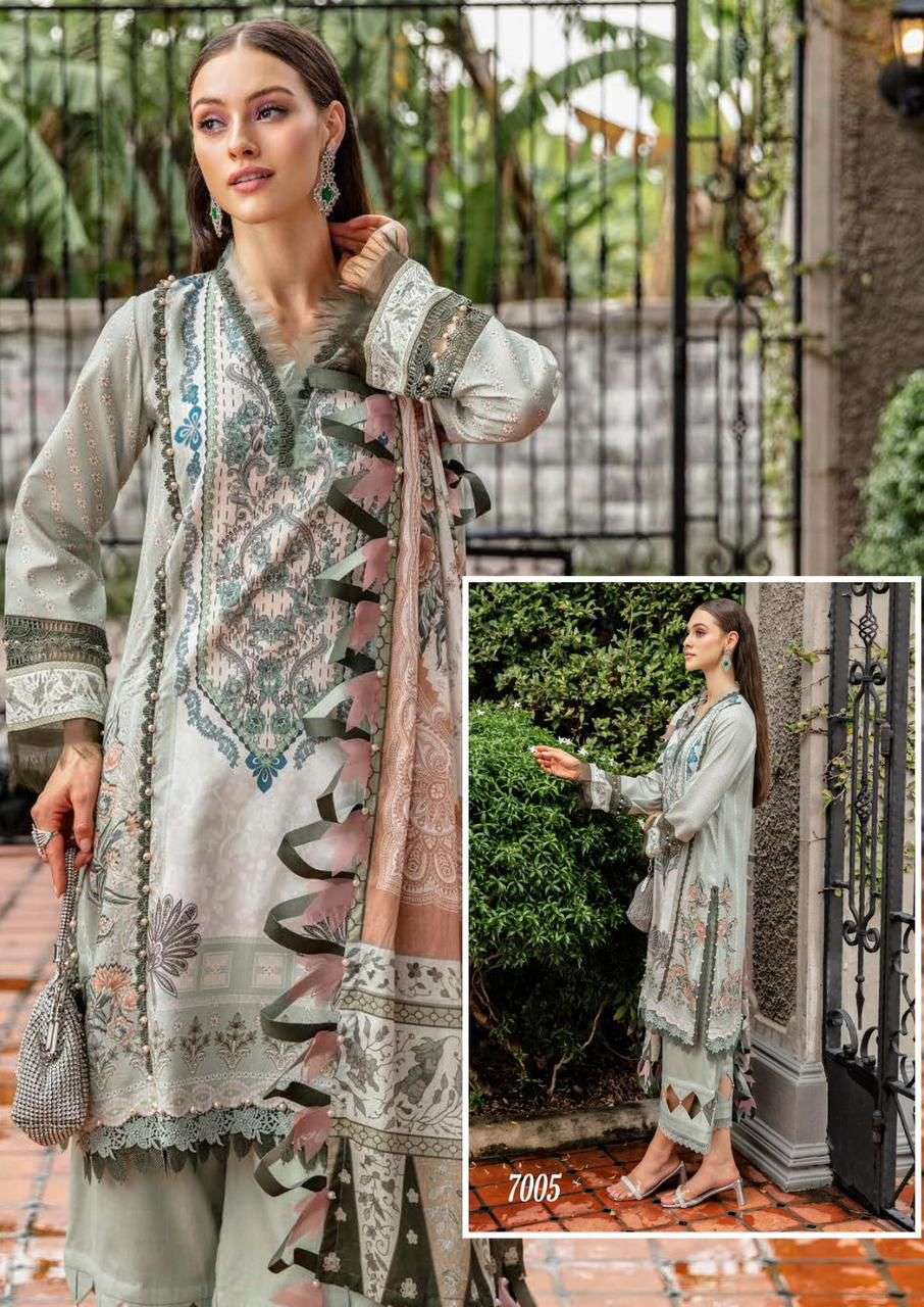 Bin Saeed Jade Crimson Vol 7 Lawn Cotton Low Range Pakistani Suits Supplier In Surat