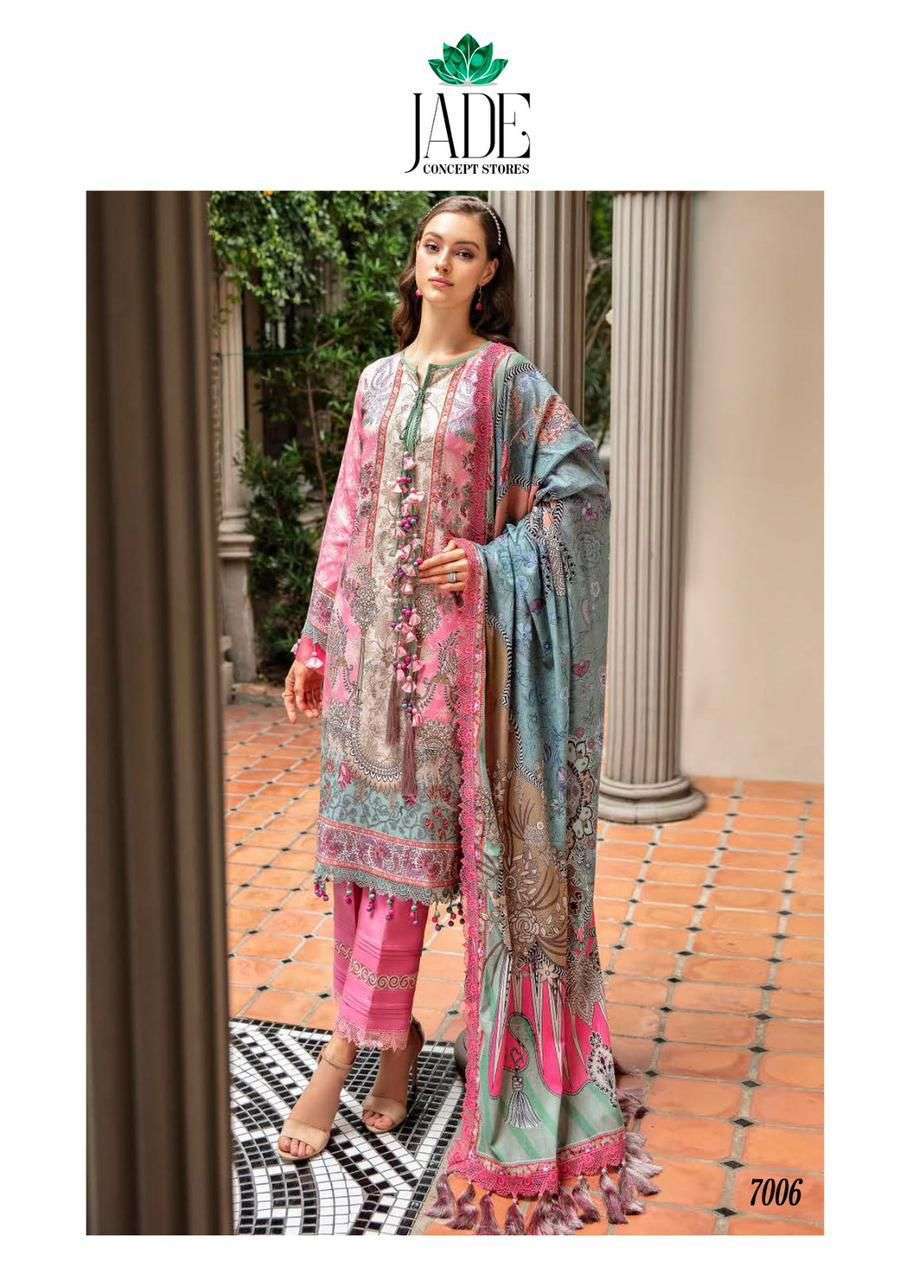 Bin Saeed Jade Crimson Vol 7 Lawn Cotton Low Range Pakistani Suits Supplier In Surat