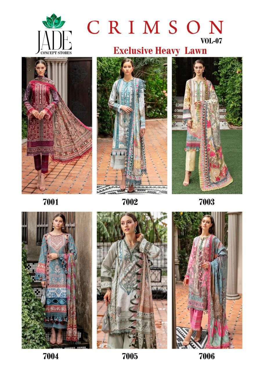 Bin Saeed Jade Crimson Vol 7 Lawn Cotton Low Range Pakistani Suits Supplier In Surat