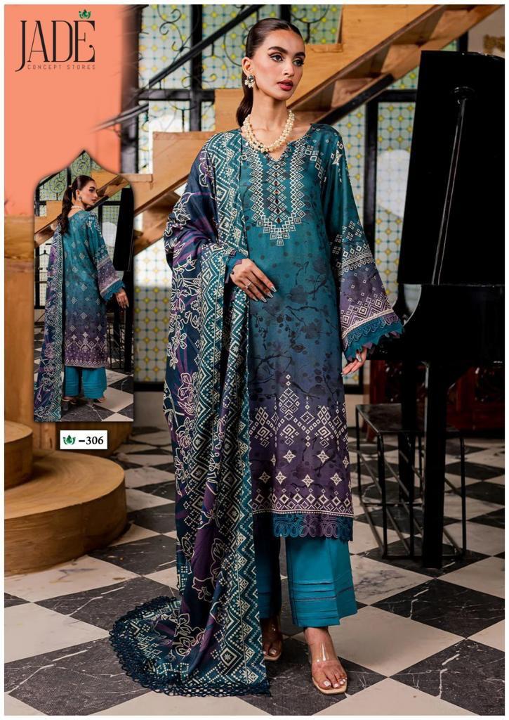 Jade Crimson Exclusive Heavy Lawn Vol 3 Cotton Printed Pakistani Dress Material Supplier In Jetpur - jilaniwholesalesuit