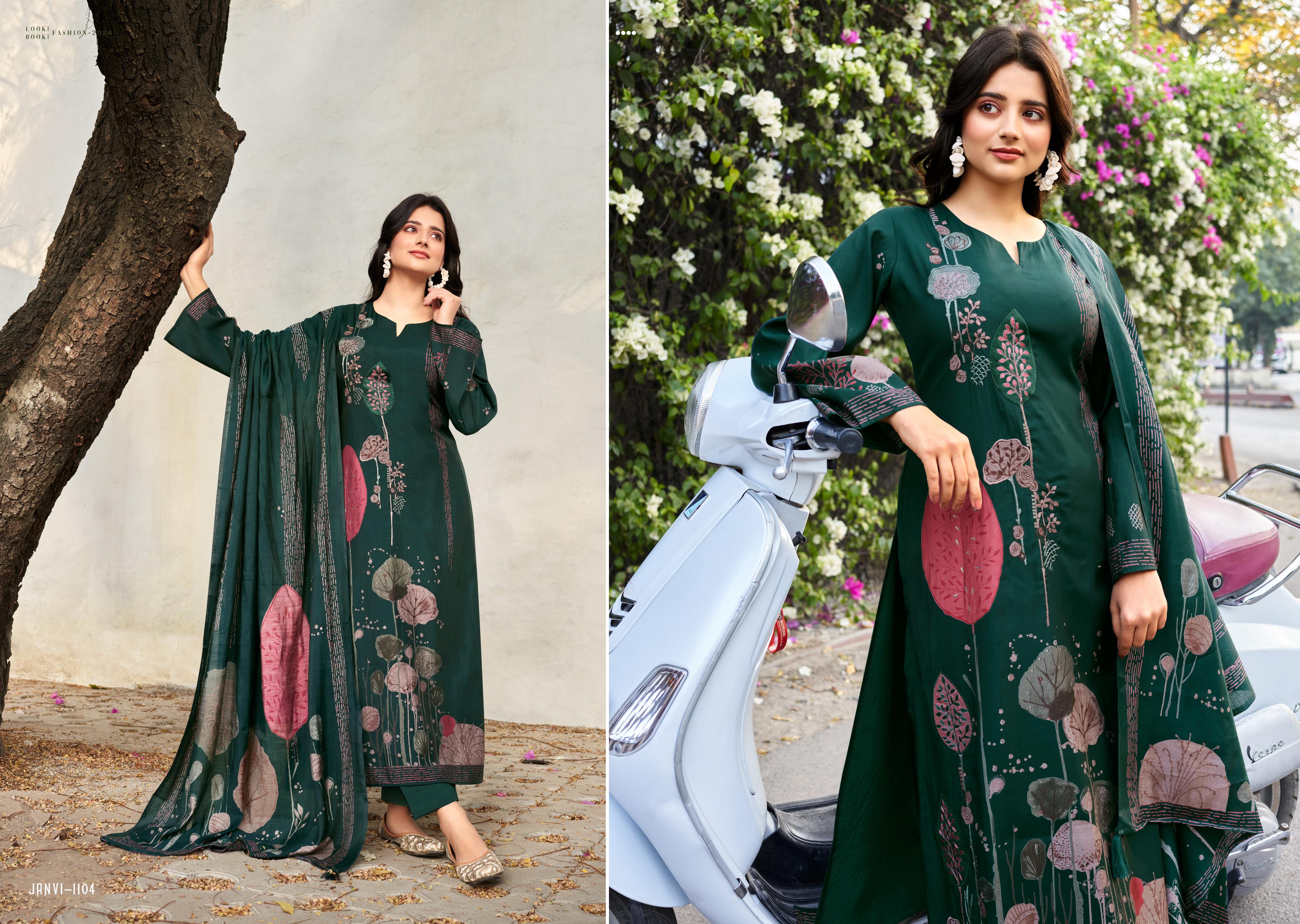 Mumtaz Arts Janvi Viscose Muslin Digital Print With Embroidery Work Salwar Suit Collection