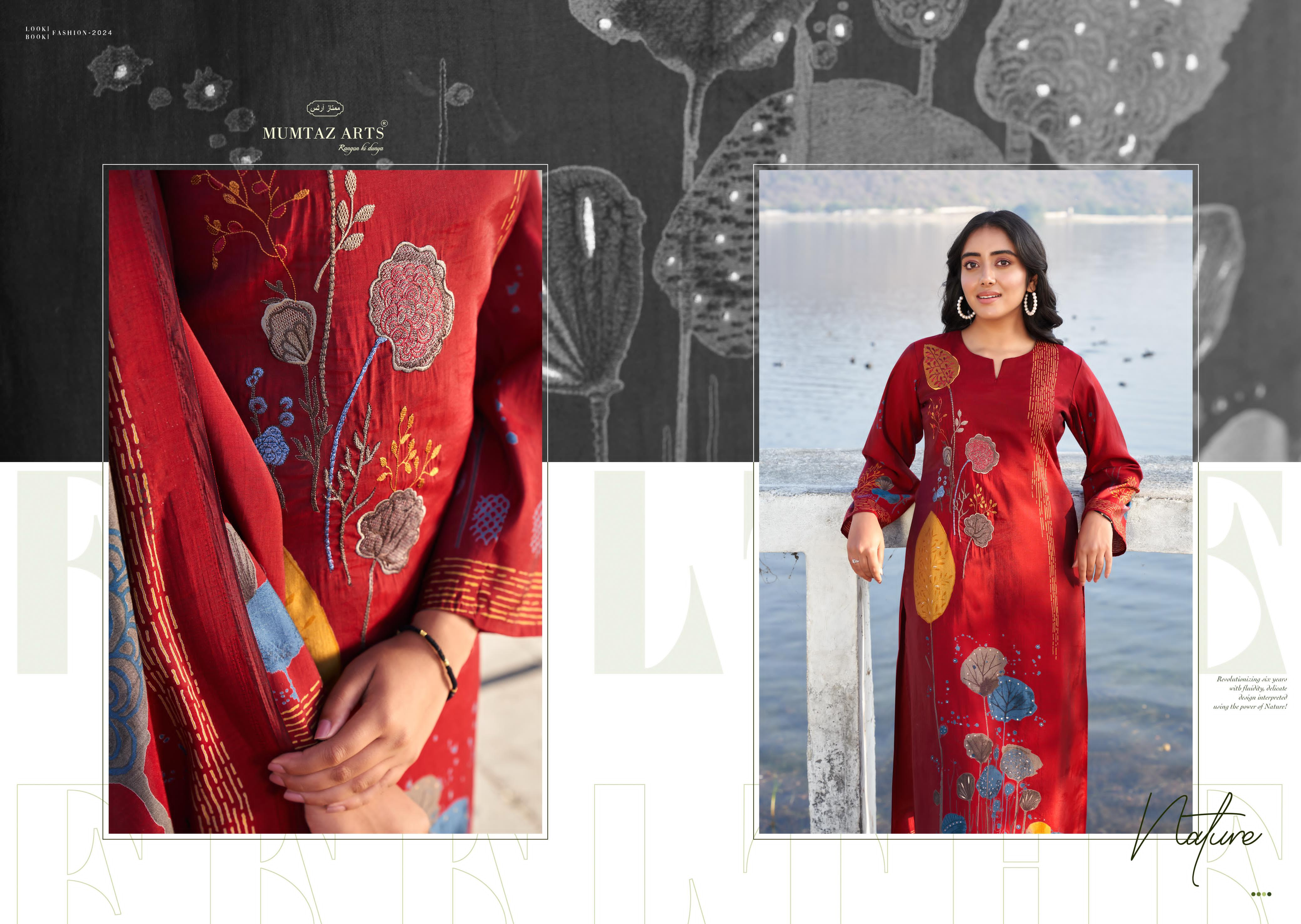 Mumtaz Arts Janvi Viscose Muslin Digital Print With Embroidery Work Salwar Suit Collection