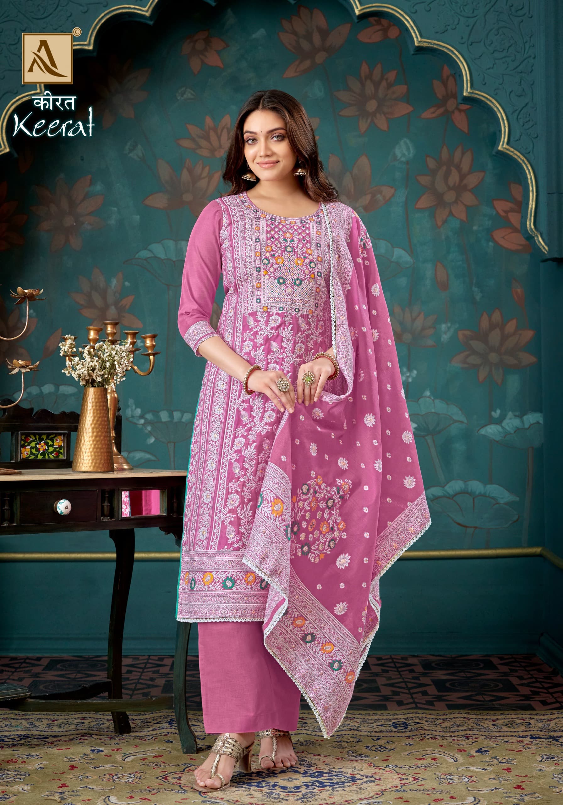 Alok Suit Keerat Jacquard With Handwork Salwar suit pakistani suit design