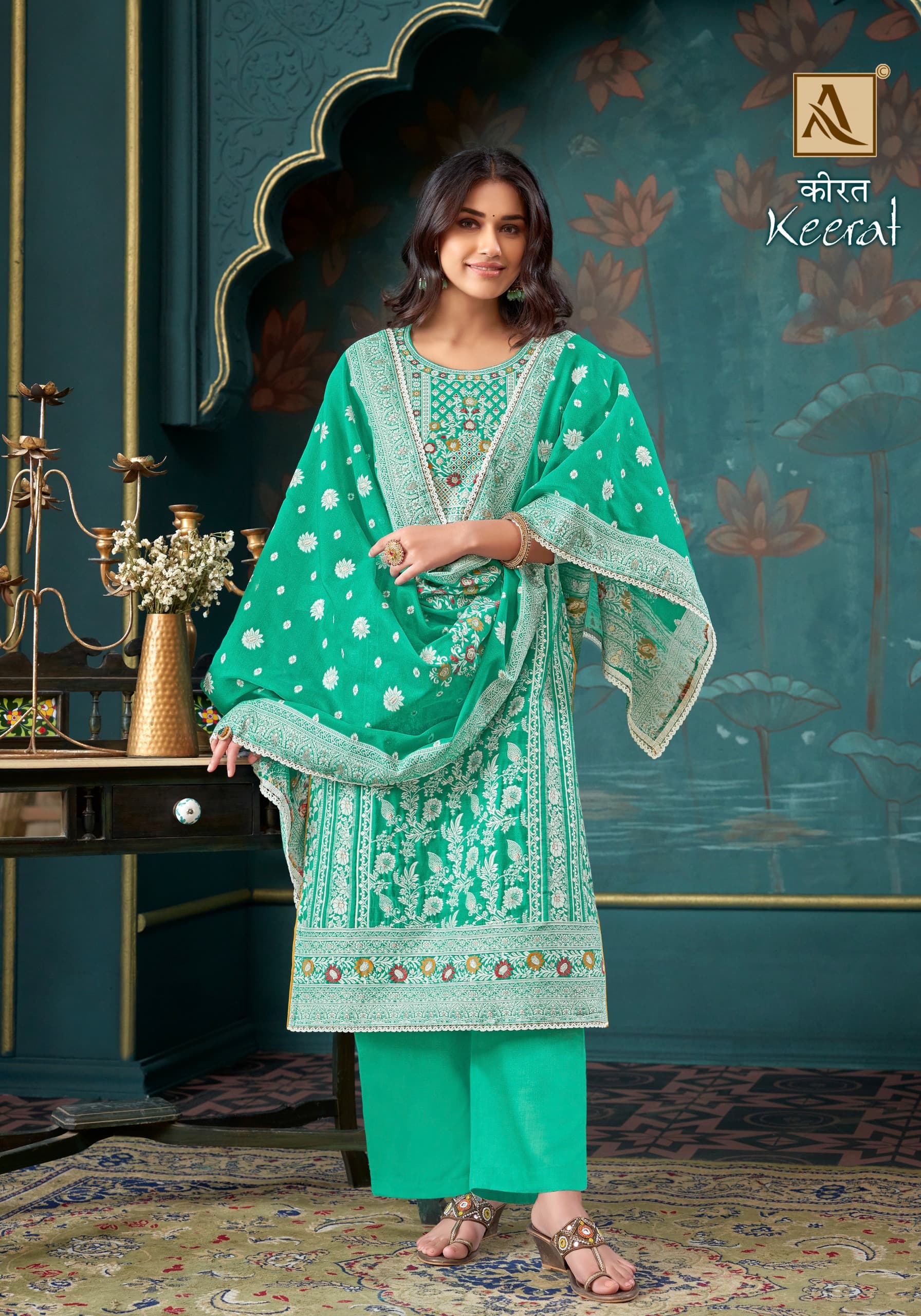 Alok Suit Keerat Jacquard With Handwork Salwar suit pakistani suit design