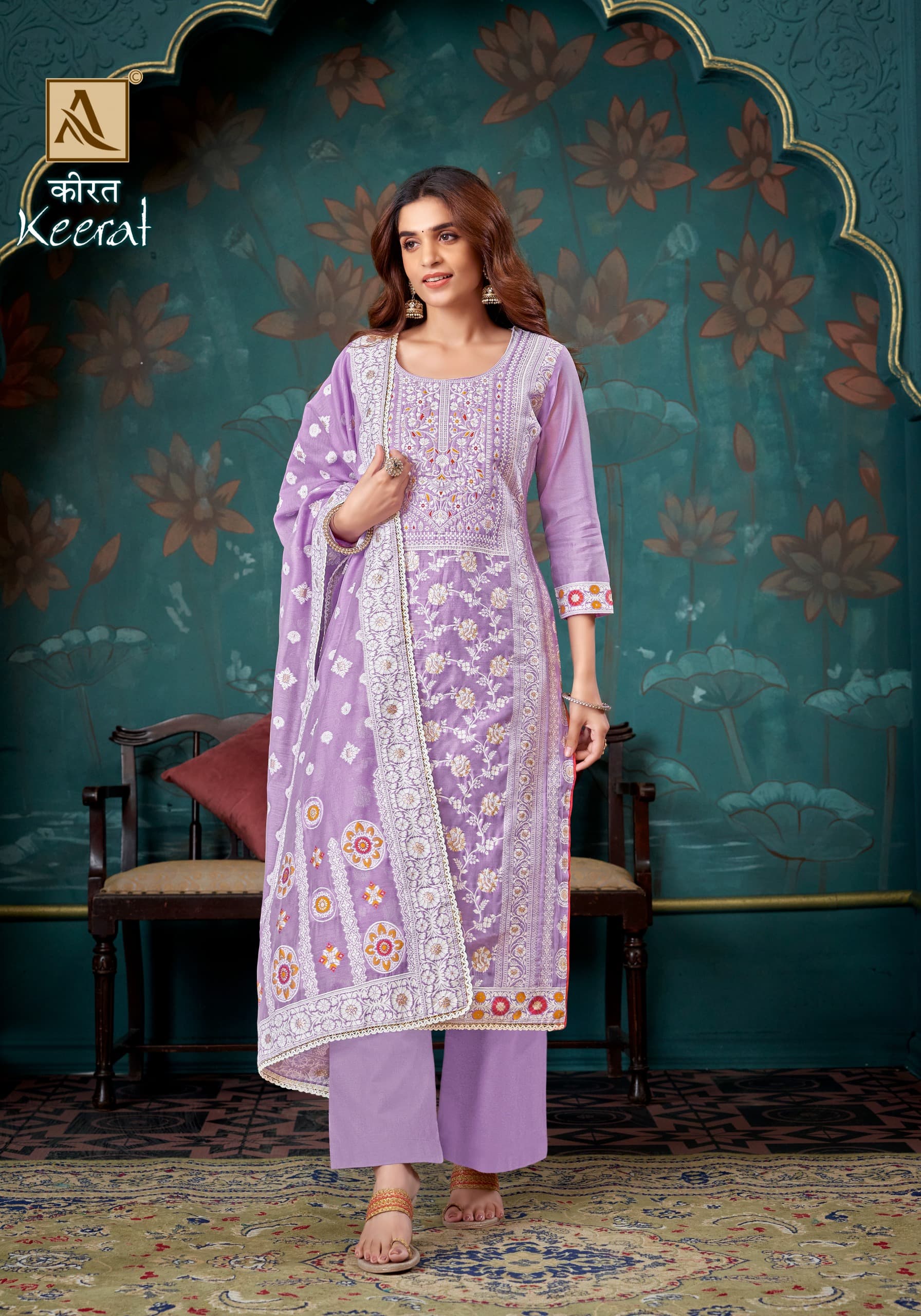 Alok Suit Keerat Jacquard With Handwork Salwar suit pakistani suit design