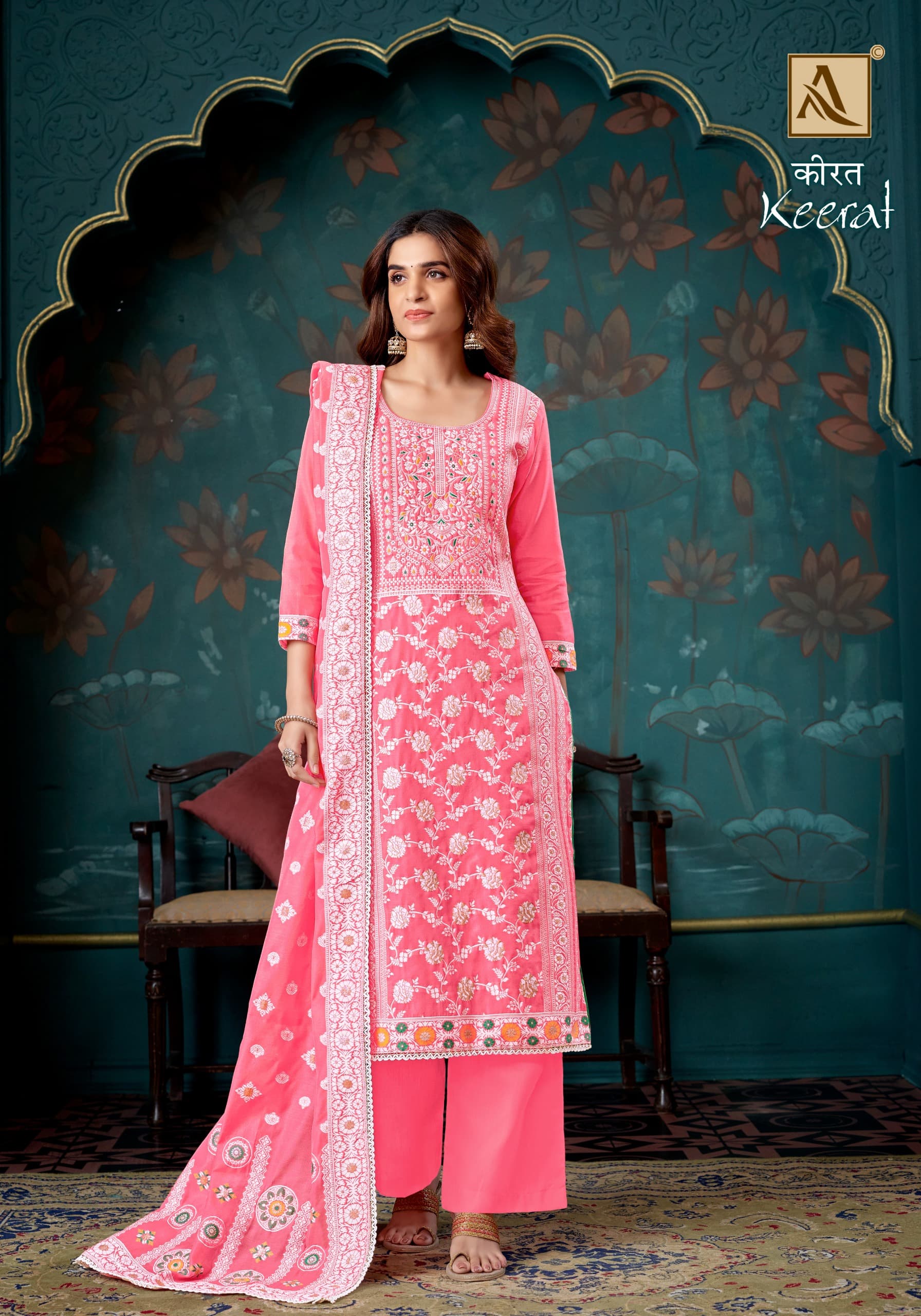 Alok Suit Keerat Jacquard With Handwork Salwar suit pakistani suit design