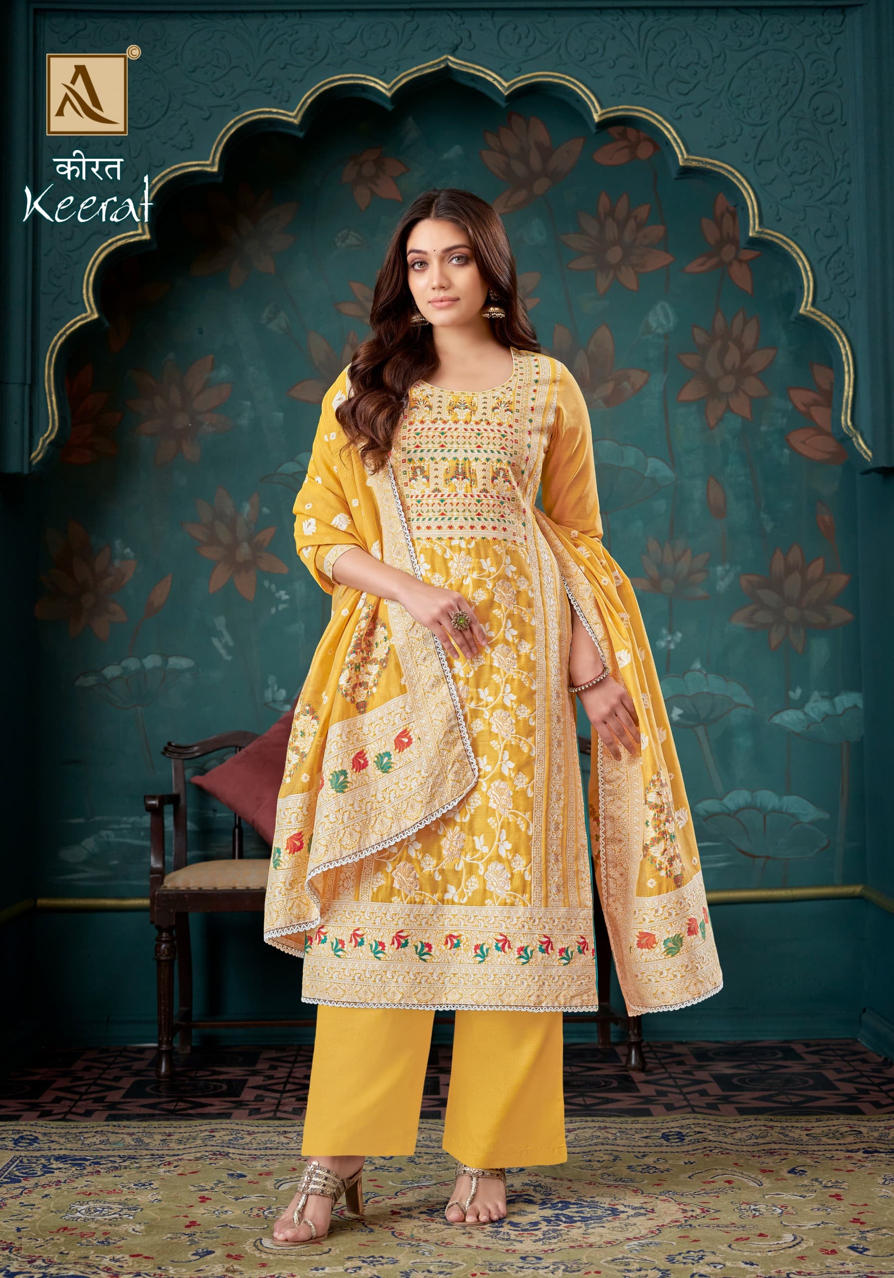 Alok Suit Keerat Jacquard With Handwork Salwar suit pakistani suit design