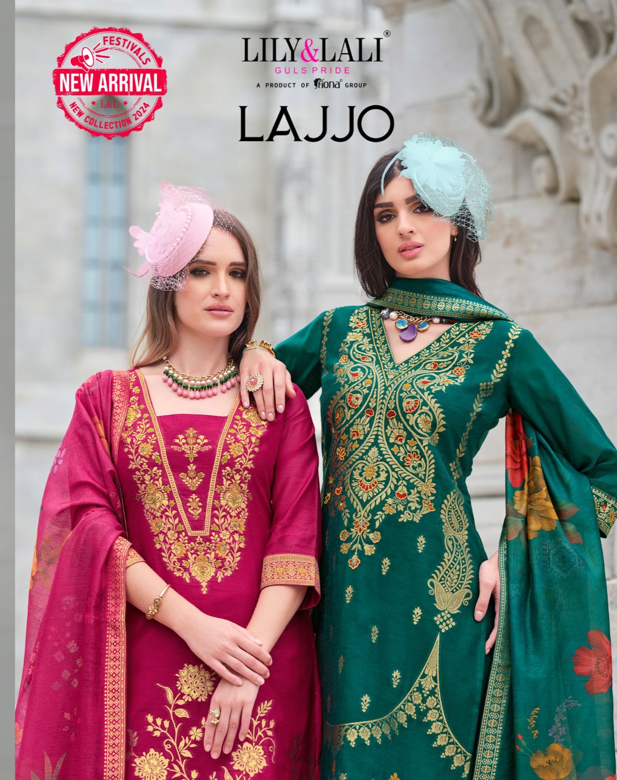 Lily & Lali Lajjo Banarasi Jacquard Handwork readymade salwar suit party wear Collection