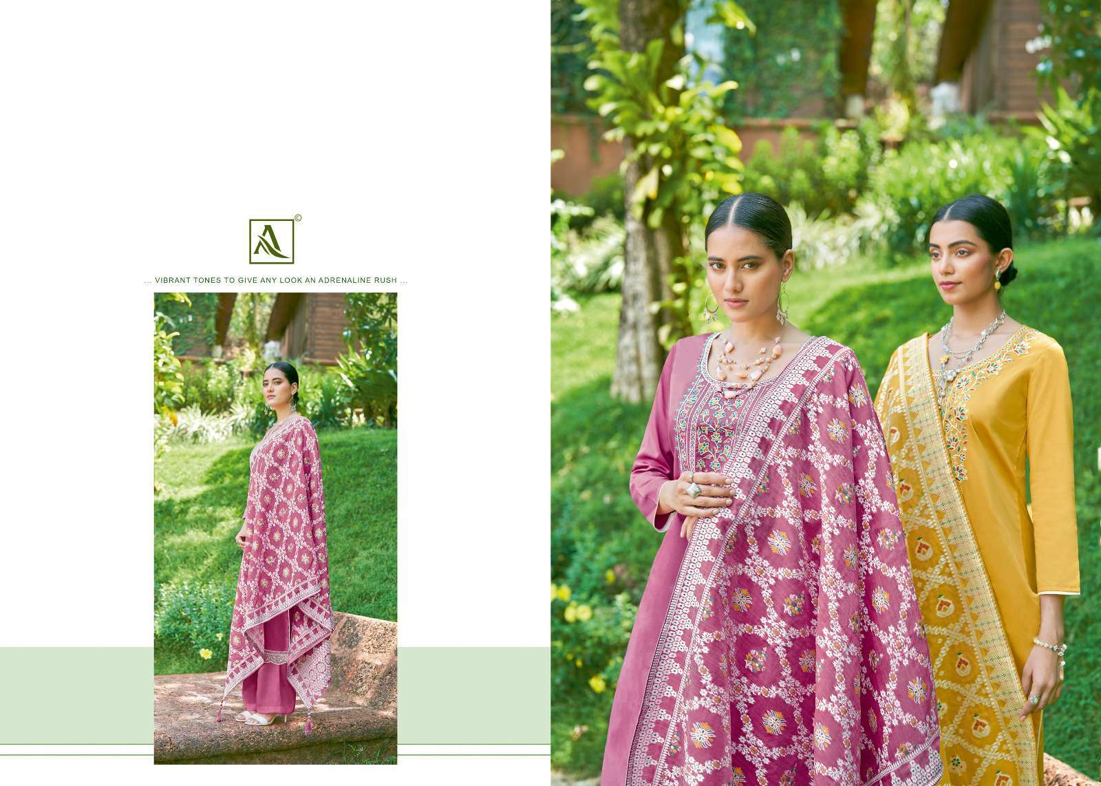 Dress Material | Lakhnavi Work Bandhani Dress Material Satiin Cotton |  Freeup