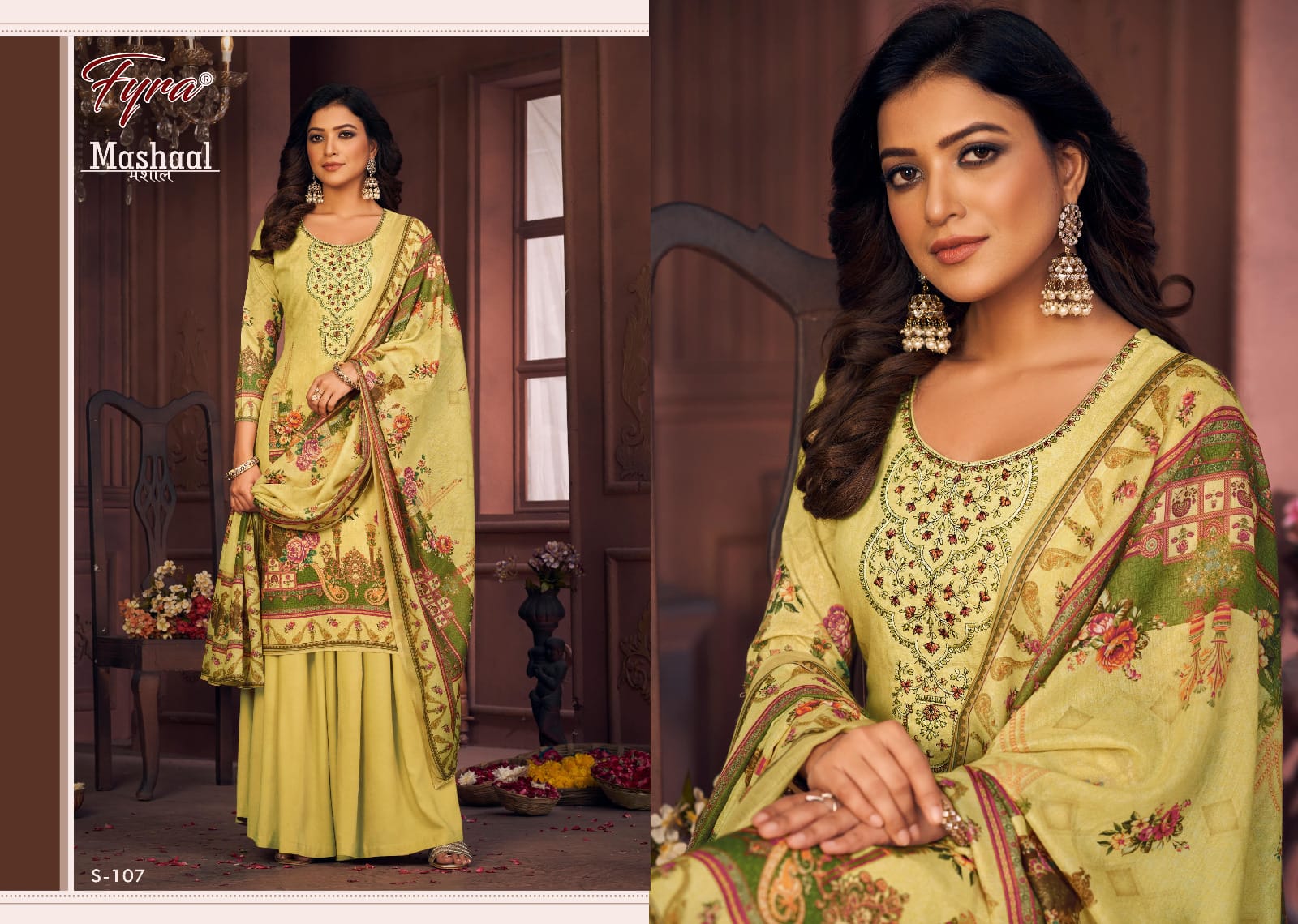 Fyra Designing Hub Presents Mashaal Cambric Cotton With Embroidery Work Salwar Suits For Women