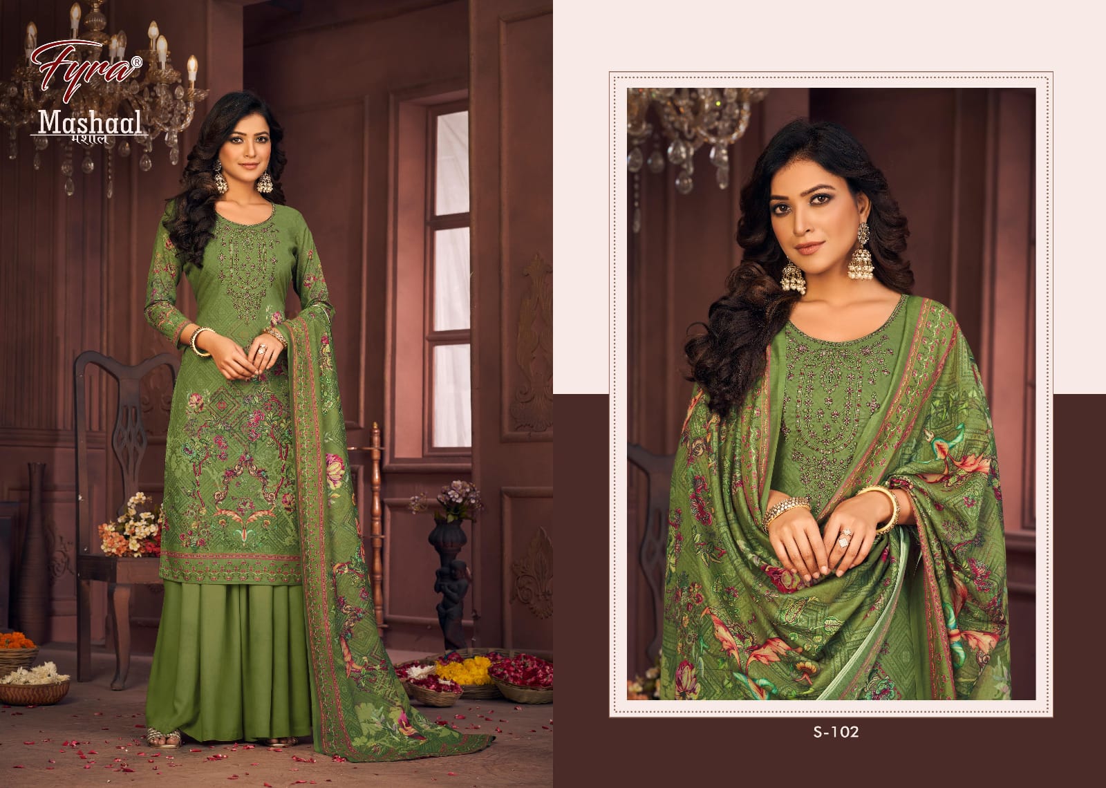 Fyra Designing Hub Presents Mashaal Cambric Cotton With Embroidery Work Salwar Suits For Women