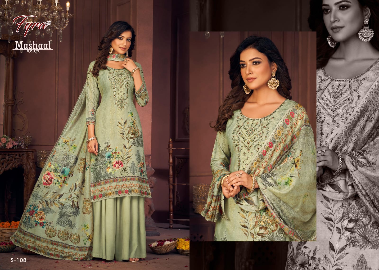 Fyra Designing Hub Presents Mashaal Cambric Cotton With Embroidery Work Salwar Suits For Women