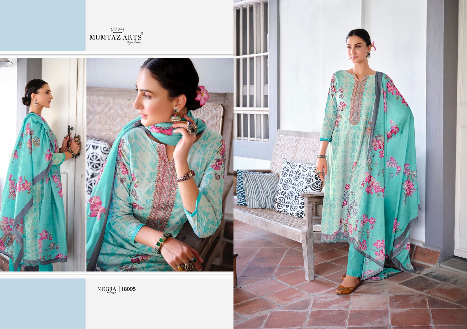 Mumtaz Arts Mogra Lawn Cotton With Embroidery Work Salwar Suits Latest Collection