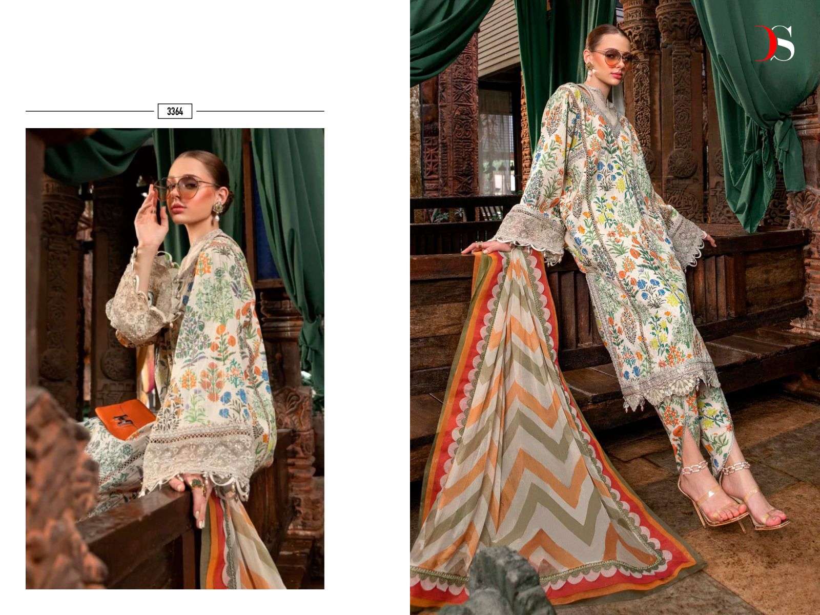 Deepsy Suits M Print 23 - 4 cotton with printed pakistani salwar kameez collection Cotton Dupatta - jilaniwholesalesuit