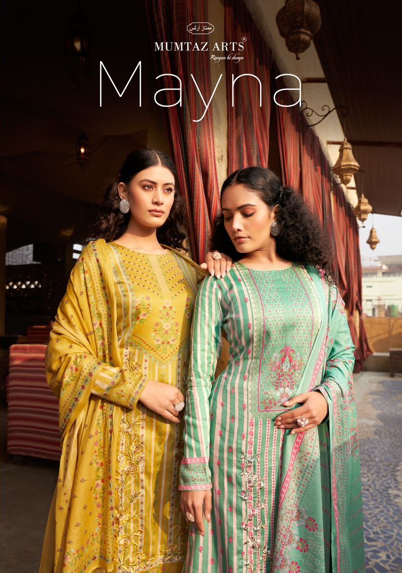Mumtaz Arts Mayna Viscose Jam Satin With Embroidery Work Salwar Suit Eid Collection