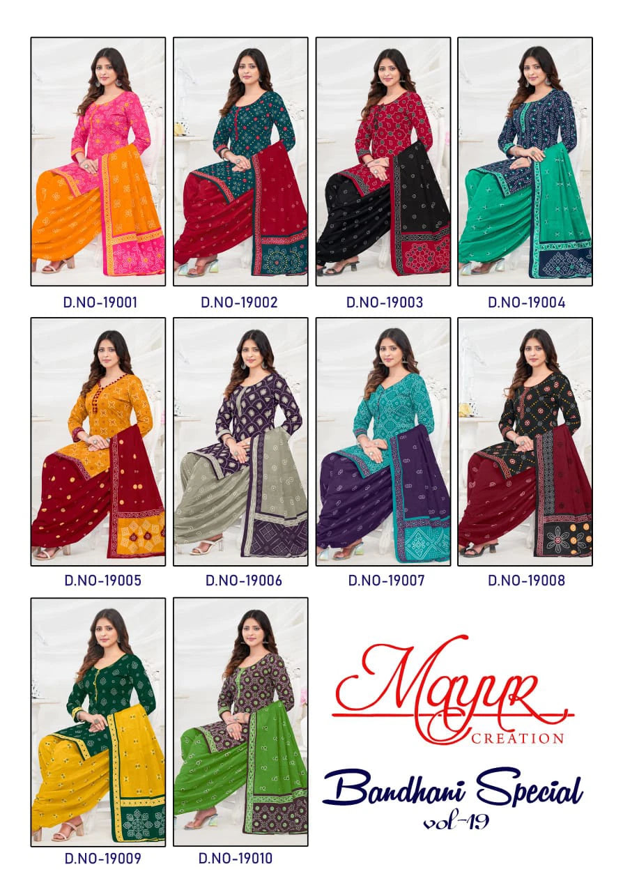 Mayur Bandhani Vol 19 Cotton Printed Bandhani Dress Material Wholesale Jetpur Gujarat