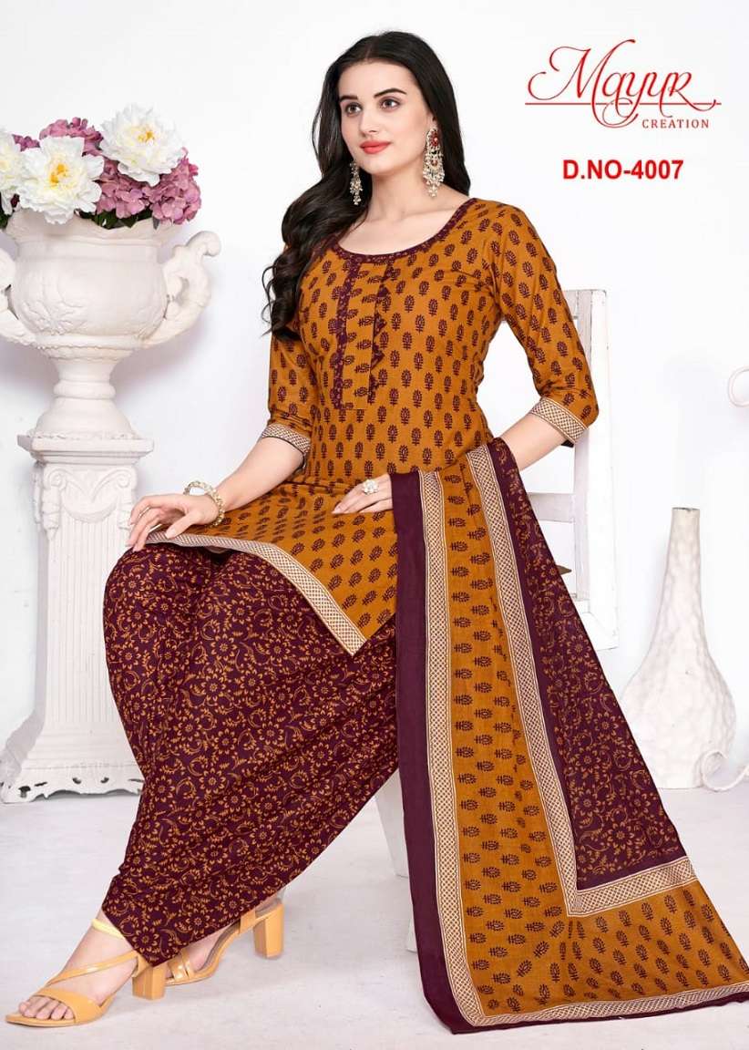 Mayur Creation Gamthi Vol 4 Cotton Printed Regular Wear Dress MAterial Supplier In Jetpur - jilaniwholesalesuit