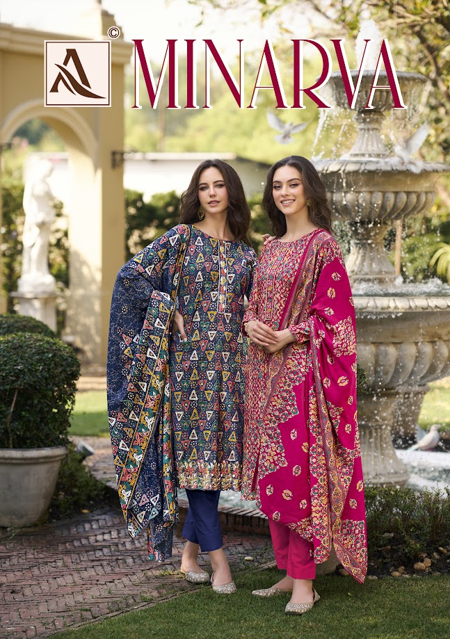 Alok Suit Minarva Viscose With Embroidery Work Embroiderd Salwar Suit Collection