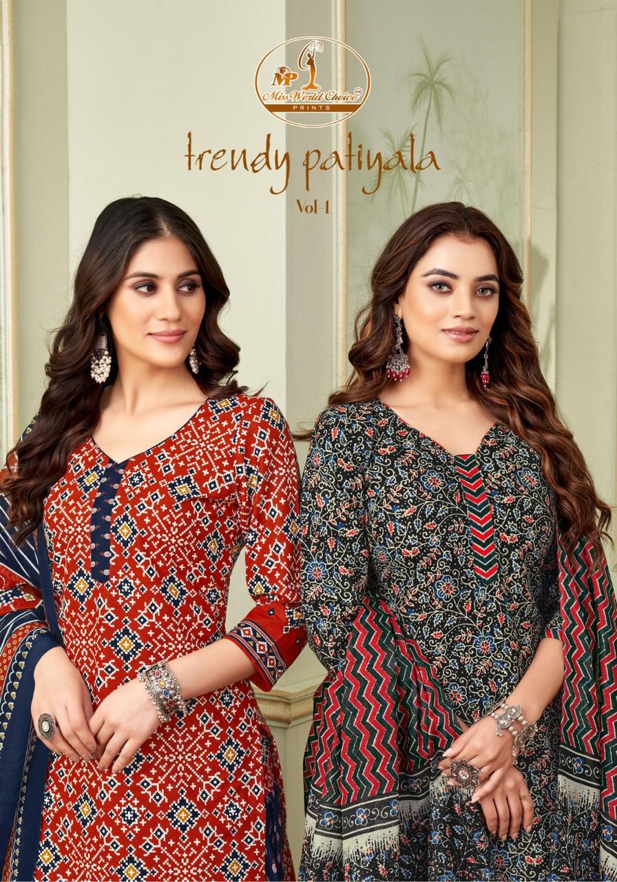 Miss World Choice Trendy Patiyala Vol 1 Pure Cotton Printed Dress Material Jetpur Gujarat