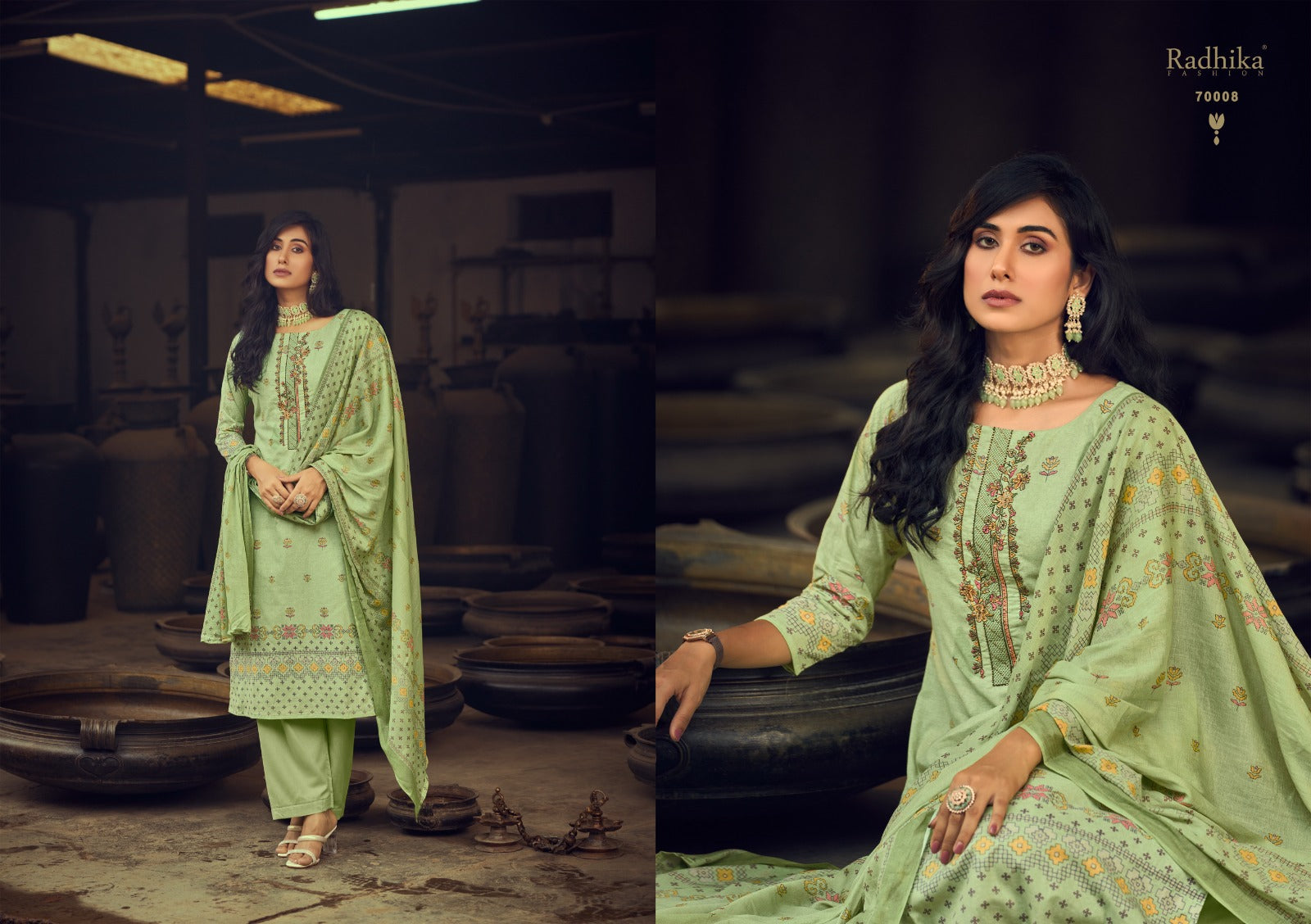 Radhika Azara Karachi Suit Mussaret Vol 24 Zam Cotton With Embroidery Work Salwar Suit Ladies Suit Design